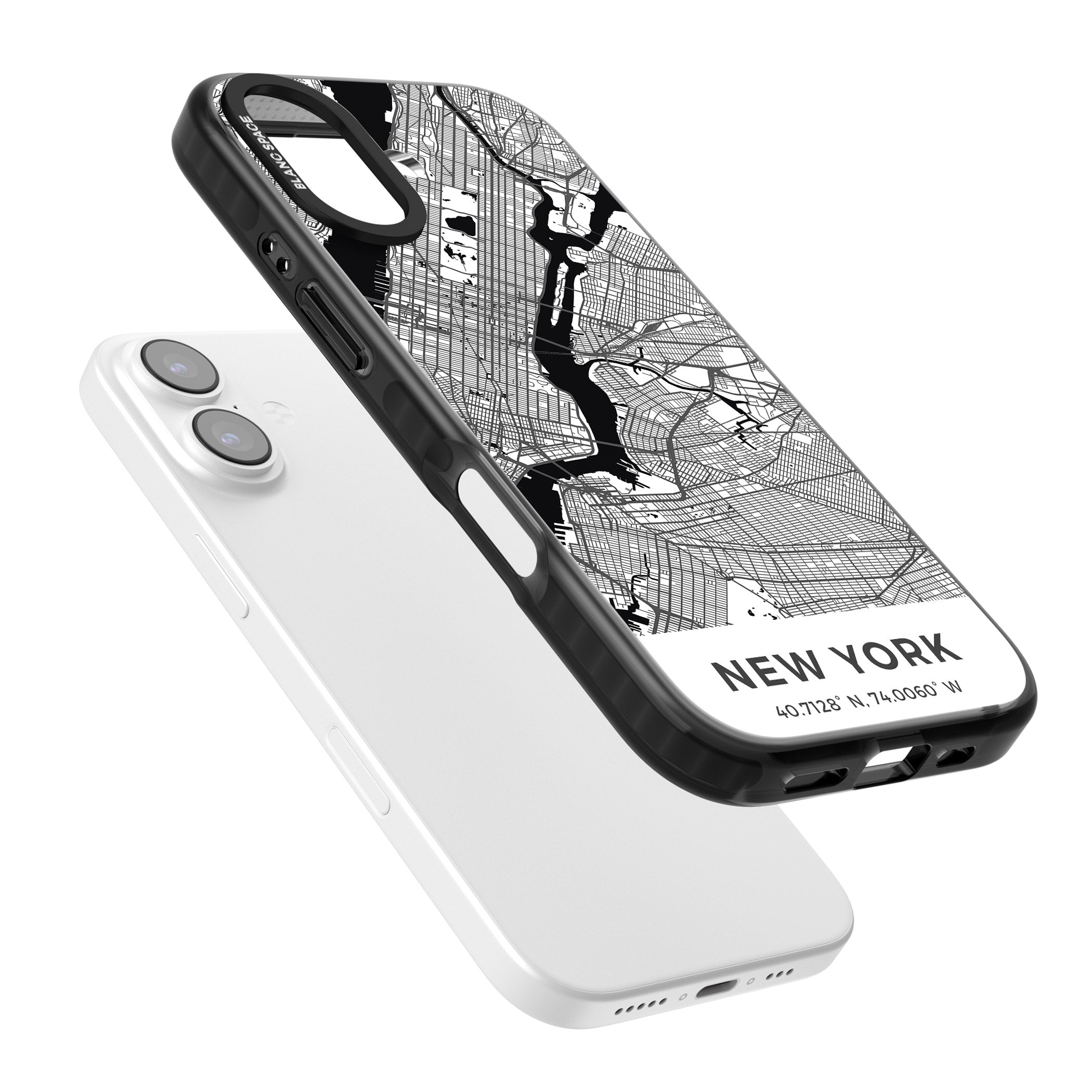 New York Map iPhone 17 Impact Black Phone Case Colours