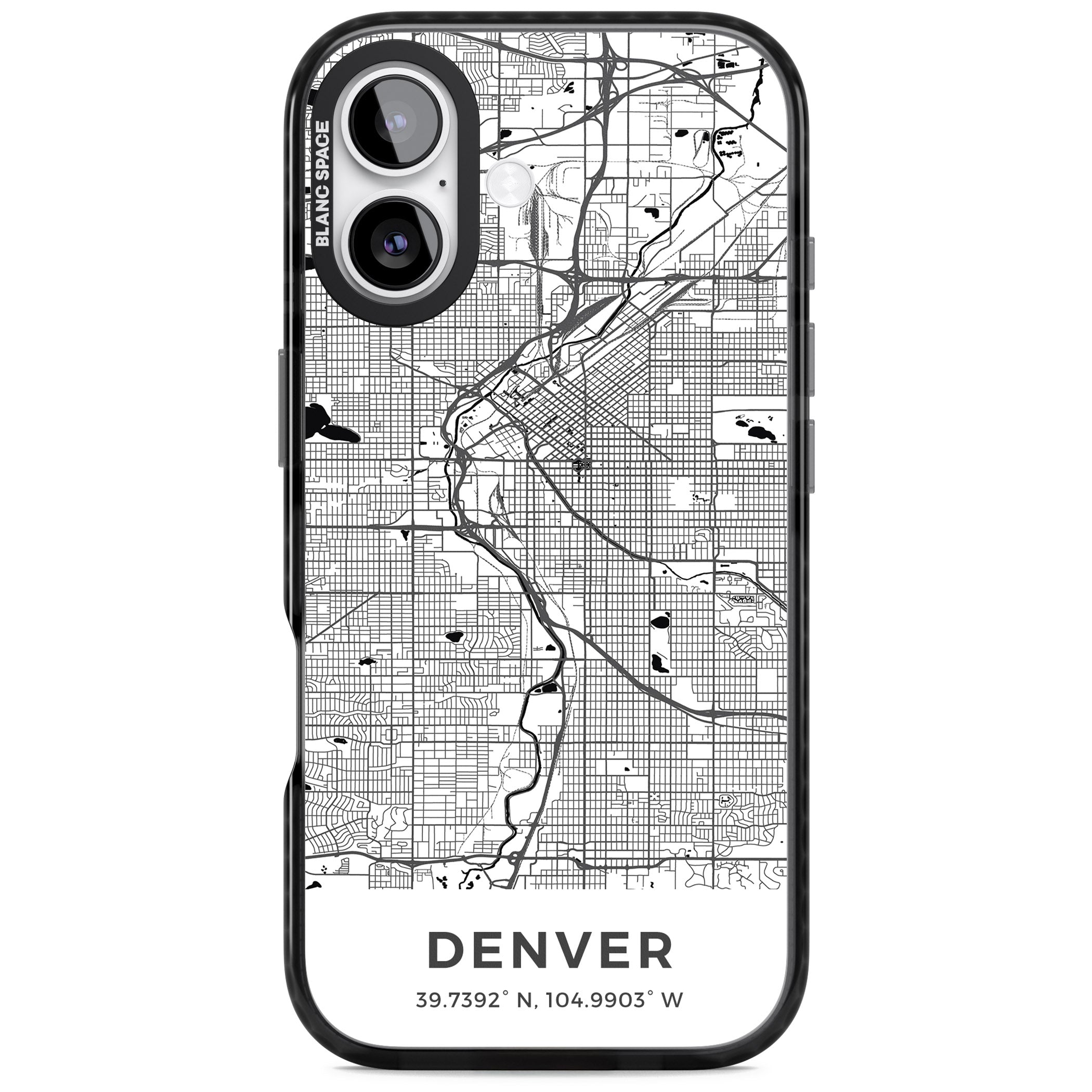 Denver Map iPhone 17 Impact Black Phone Case