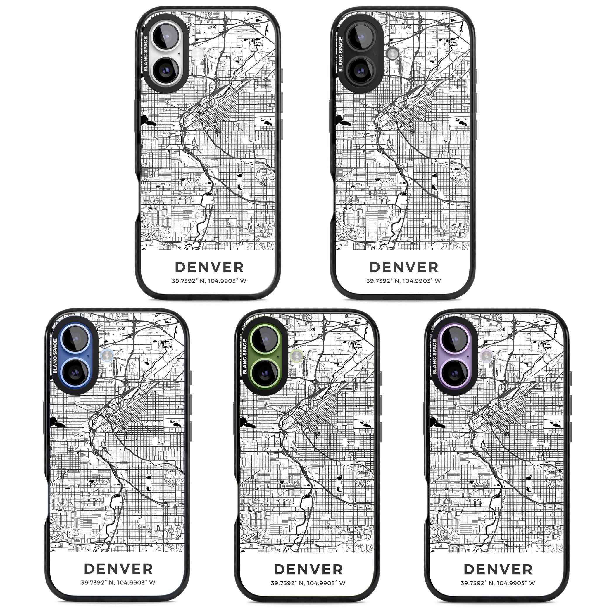 Denver Map iPhone 17 Impact Black Phone Case APT Impact Protection