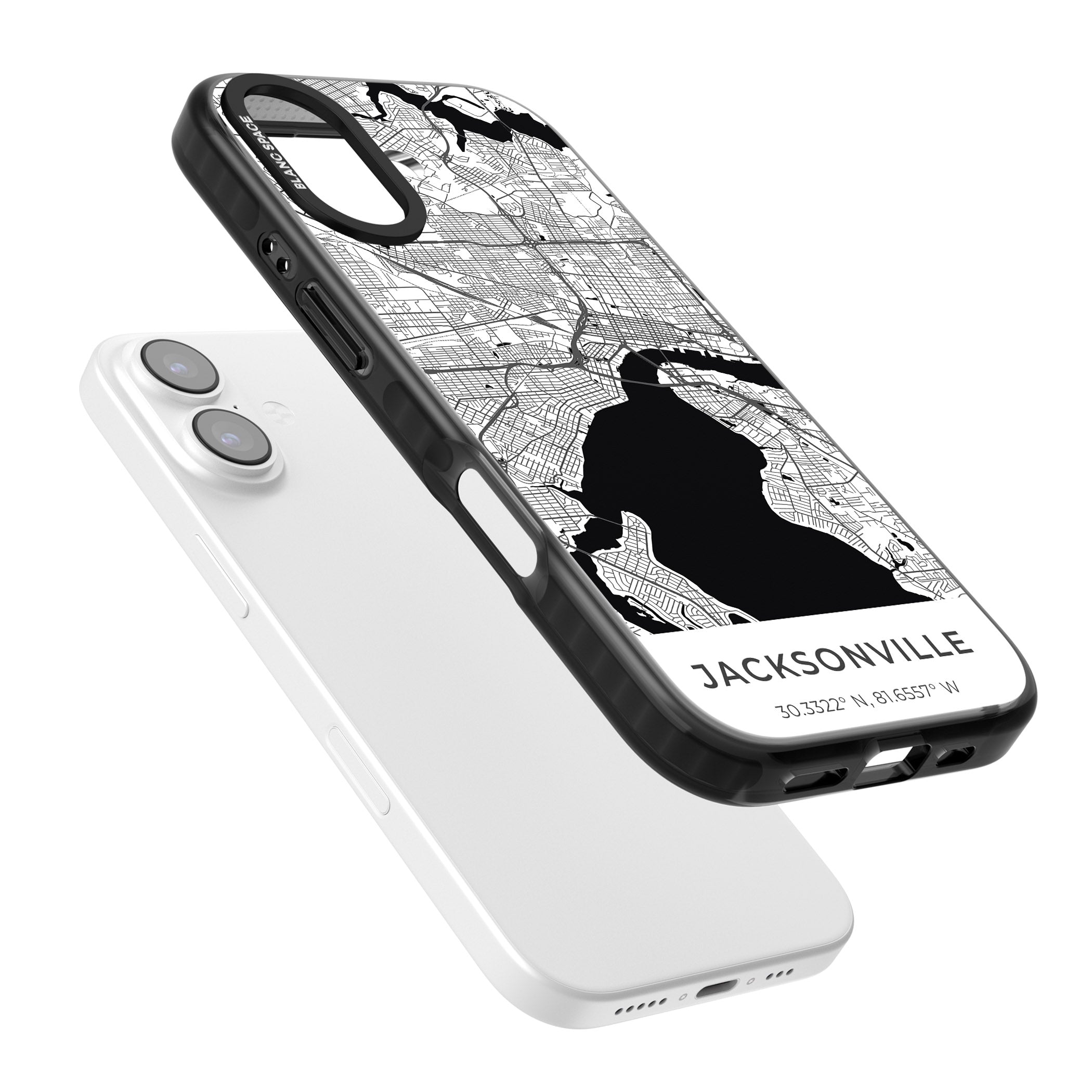 Jacksonville Map iPhone 17 Impact Black Phone Case Colours