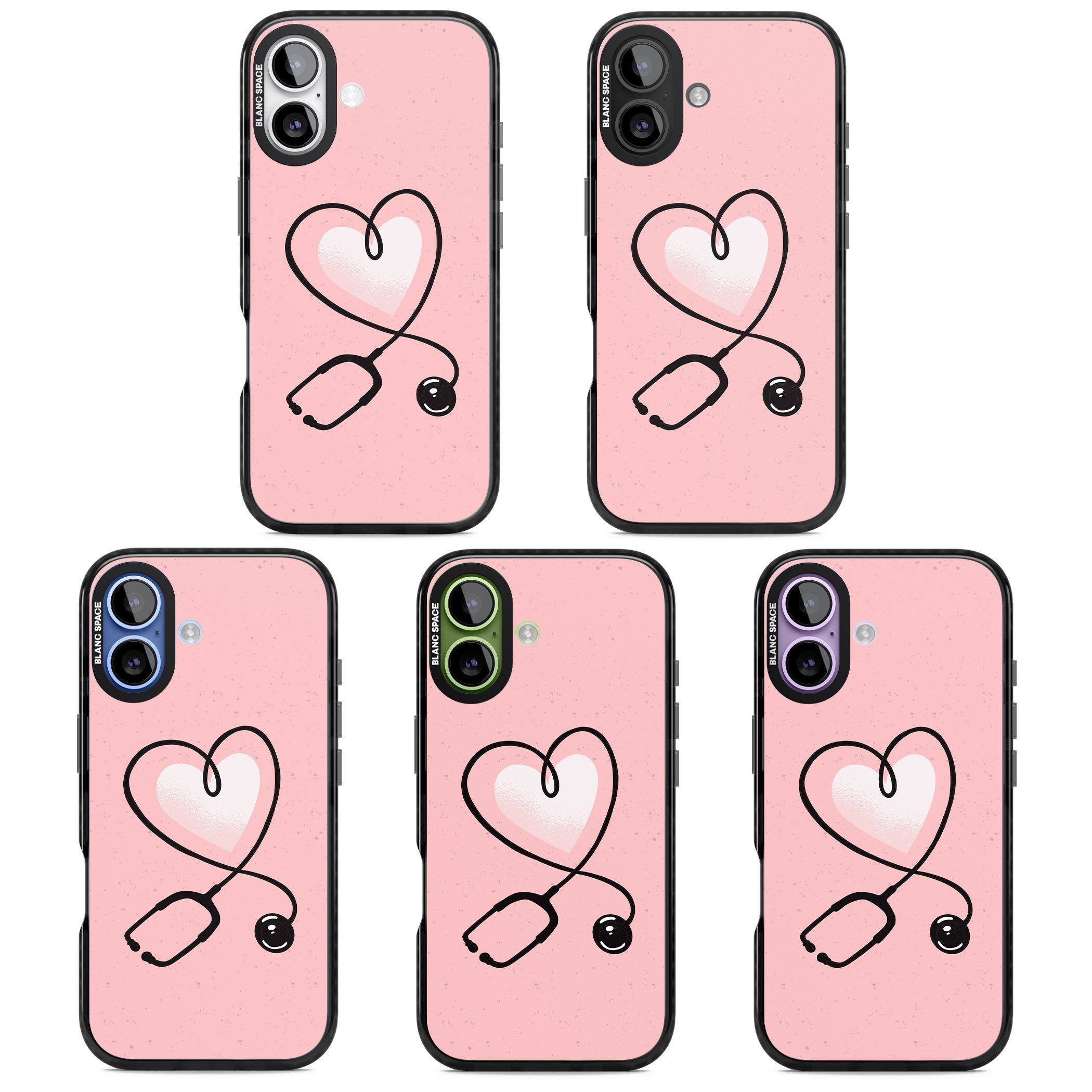 Stethoscope Heart iPhone 17 Impact Black Phone Case APT Impact Protection