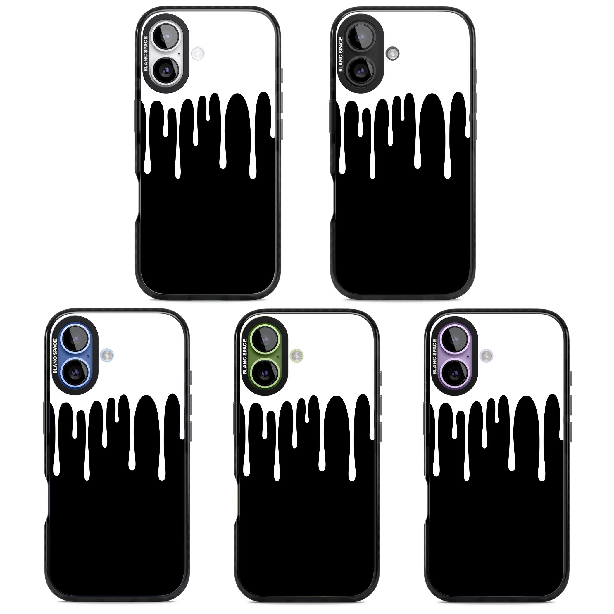 Melted Effect: White & Black iPhone 17 Impact Black Phone Case APT Impact Protection