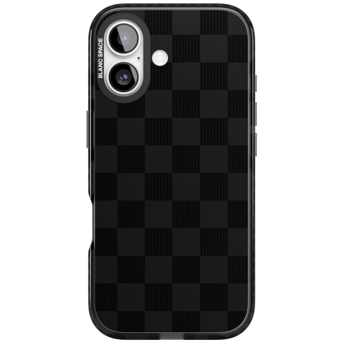 Black Checkered iPhone 16 / iPhone 16 Plus / iPhone 17 Impact Black Phone Case front
