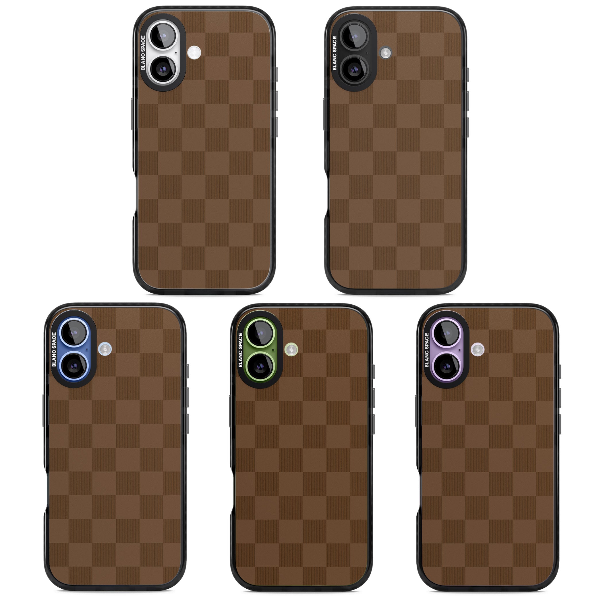 Chocolate Checkered iPhone 17 Impact Black Phone Case APT Impact Protection