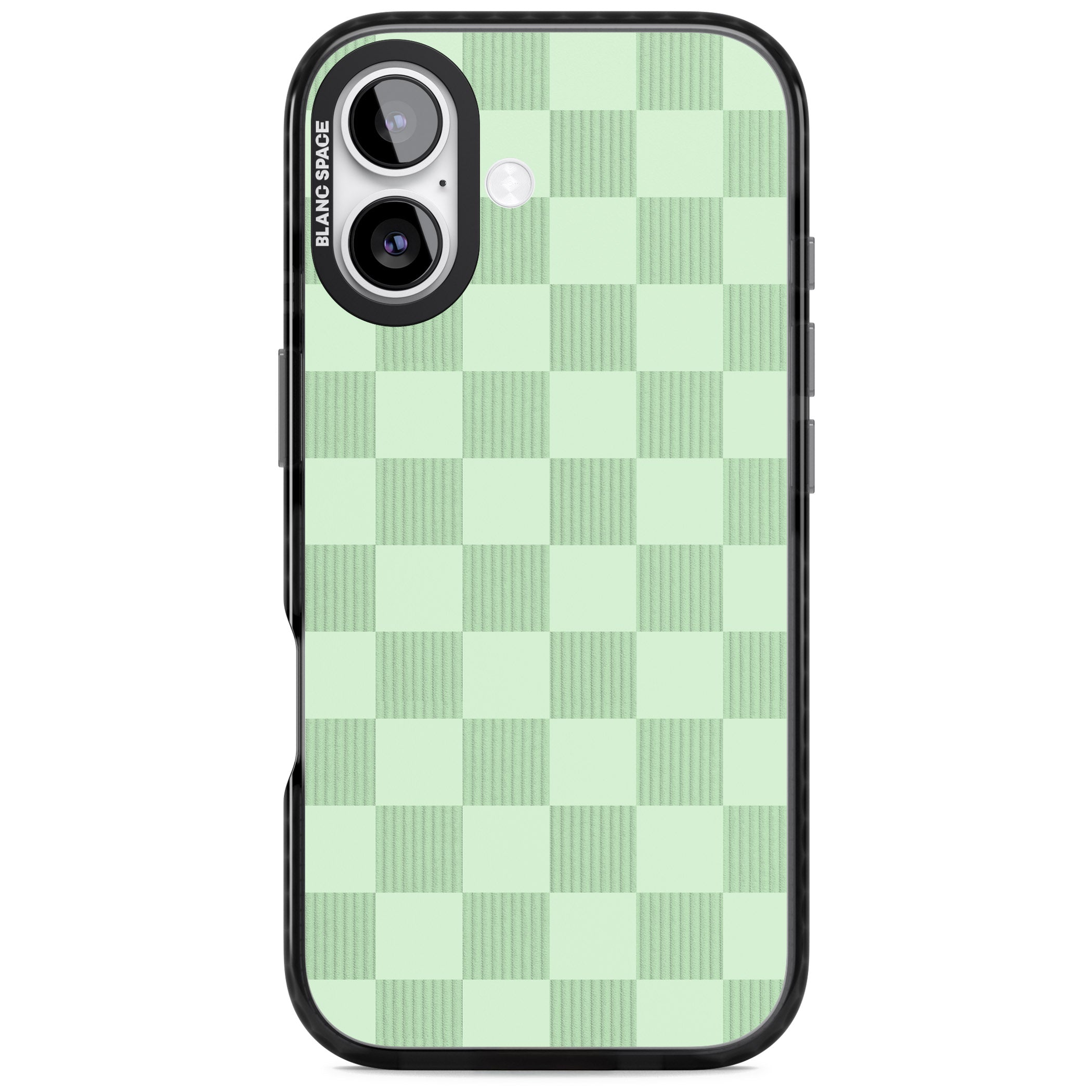 Seafoam Checkered iPhone 17 Impact Black Phone Case