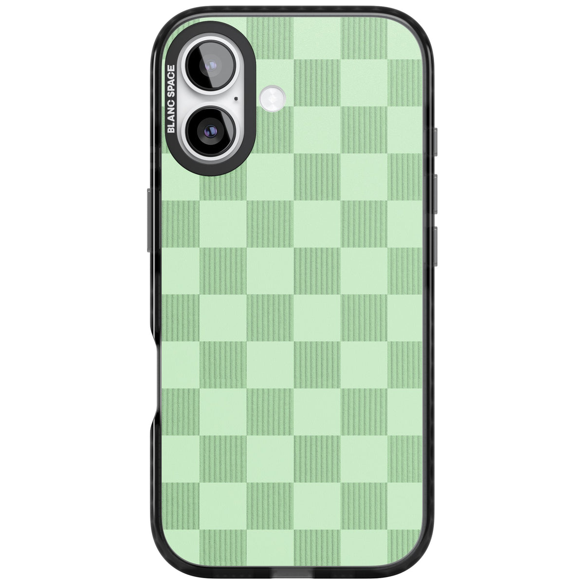 Seafoam Checkered iPhone 16 / iPhone 16 Plus / iPhone 17 Impact Black Phone Case front