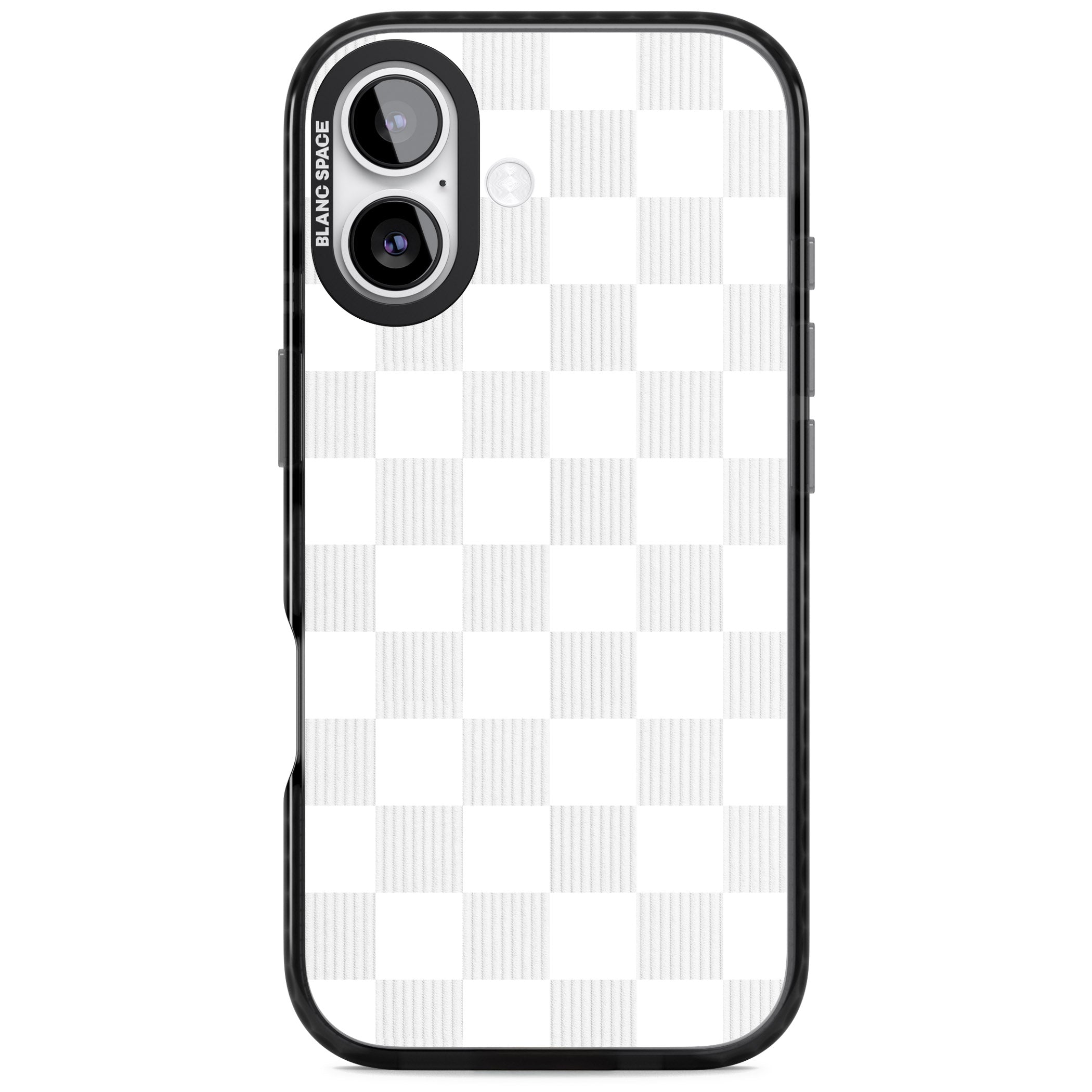 White Checkered iPhone 17 Impact Black Phone Case