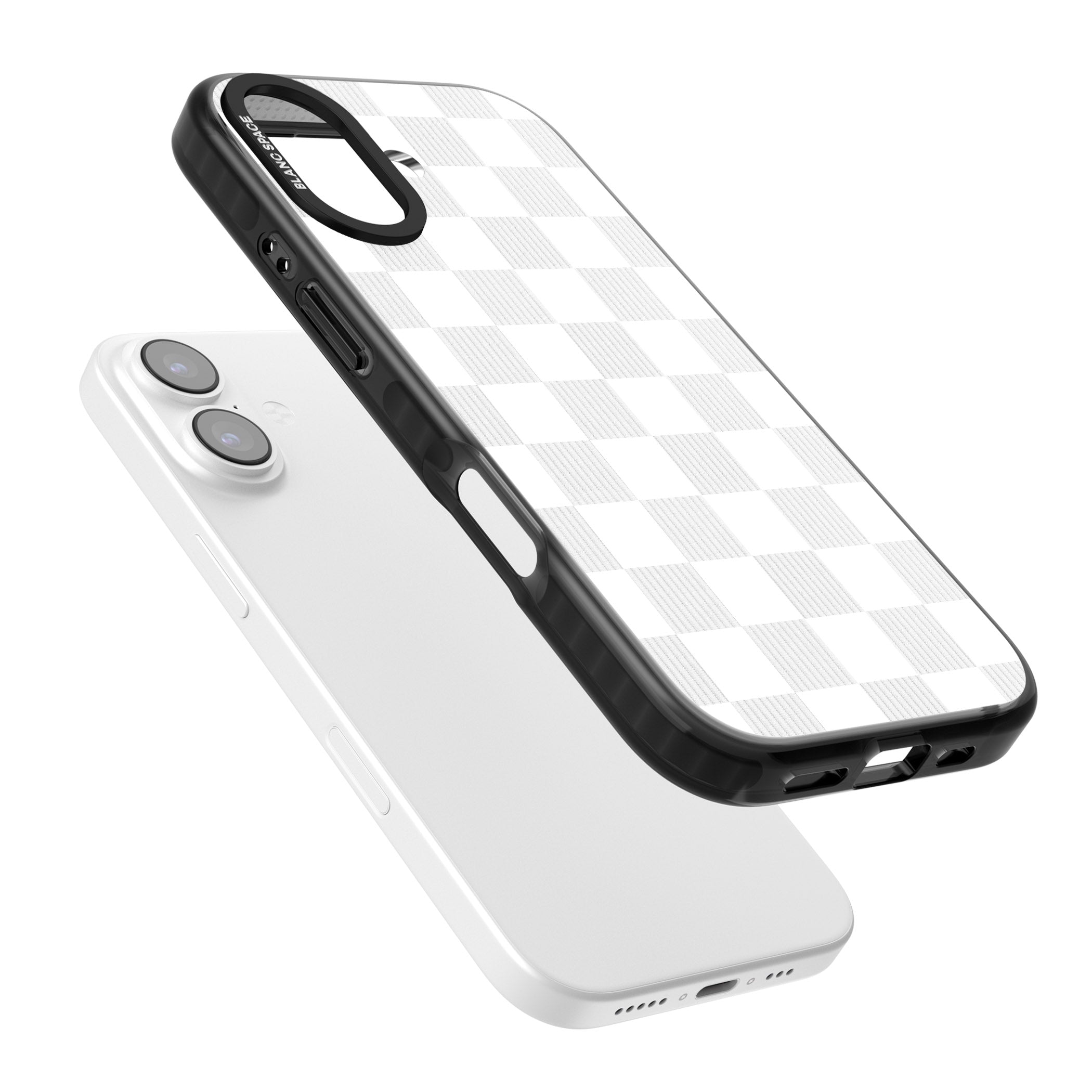 White Checkered iPhone 17 Impact Black Phone Case Colours