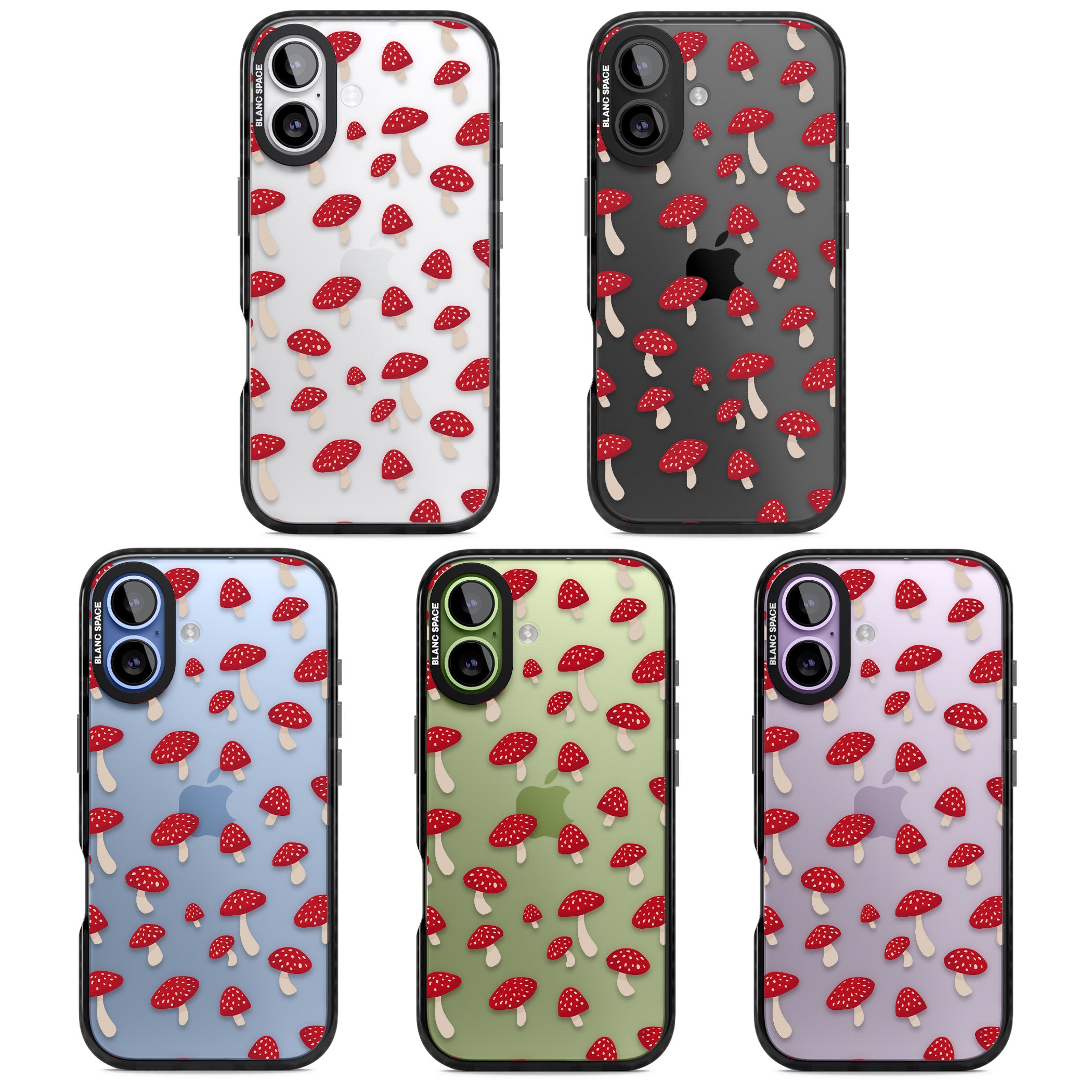 Magical Mushroom Pattern iPhone 17 Impact Black Phone Case APT Impact Protection