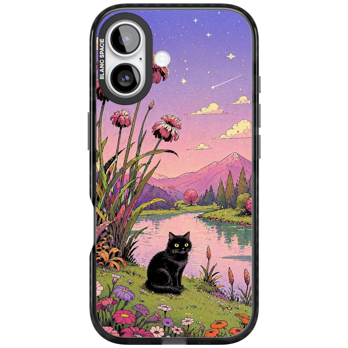Mystic Whiskers iPhone 16 / iPhone 16 Plus / iPhone 17 Impact Black Phone Case front