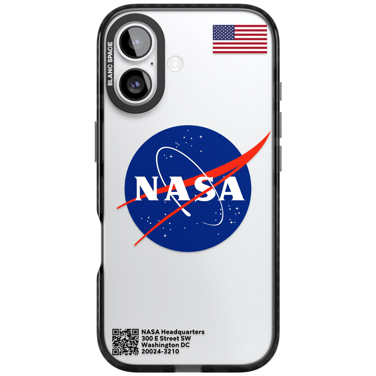 Nasa Meatball iPhone 16 / iPhone 16 Plus / iPhone 17 Impact Black Phone Case front