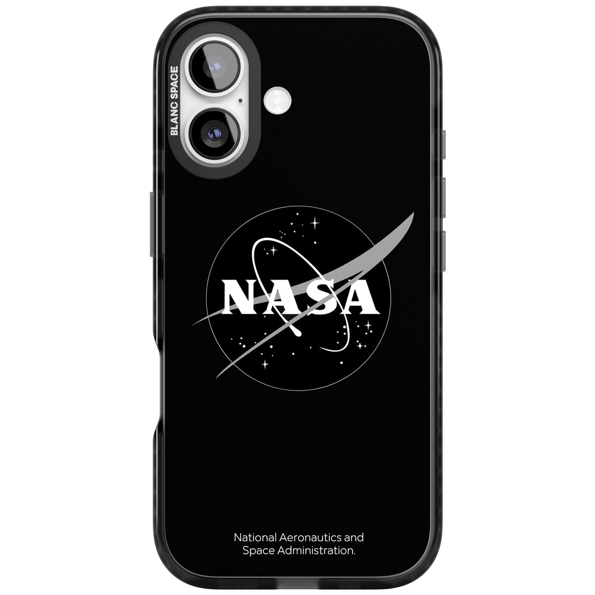 Dark Nasa Meatball iPhone 16 / iPhone 16 Plus / iPhone 17 Impact Black Phone Case front