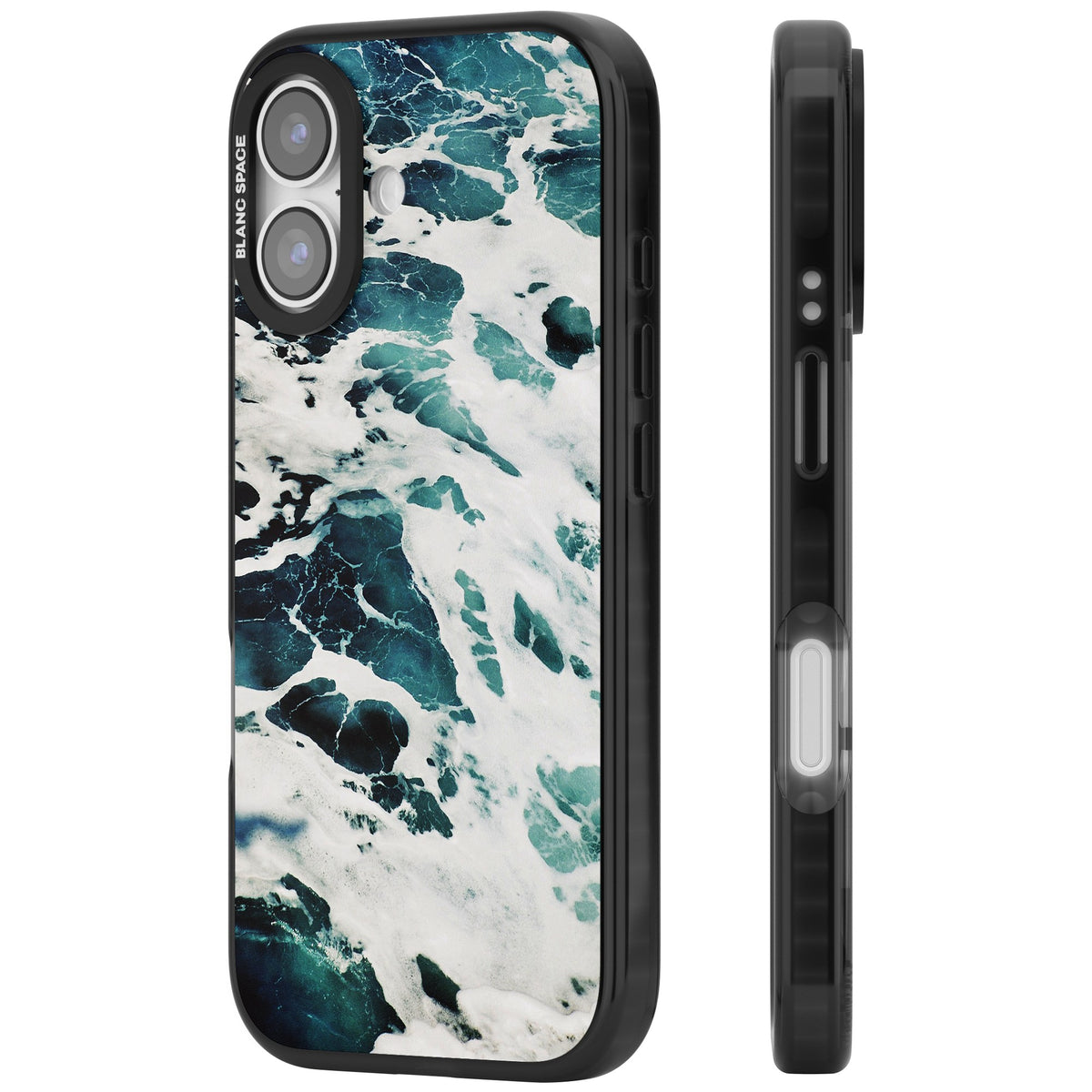 Ocean Surge iPhone 16 / iPhone 16 Plus / iPhone 17 Impact Black Phone Case side