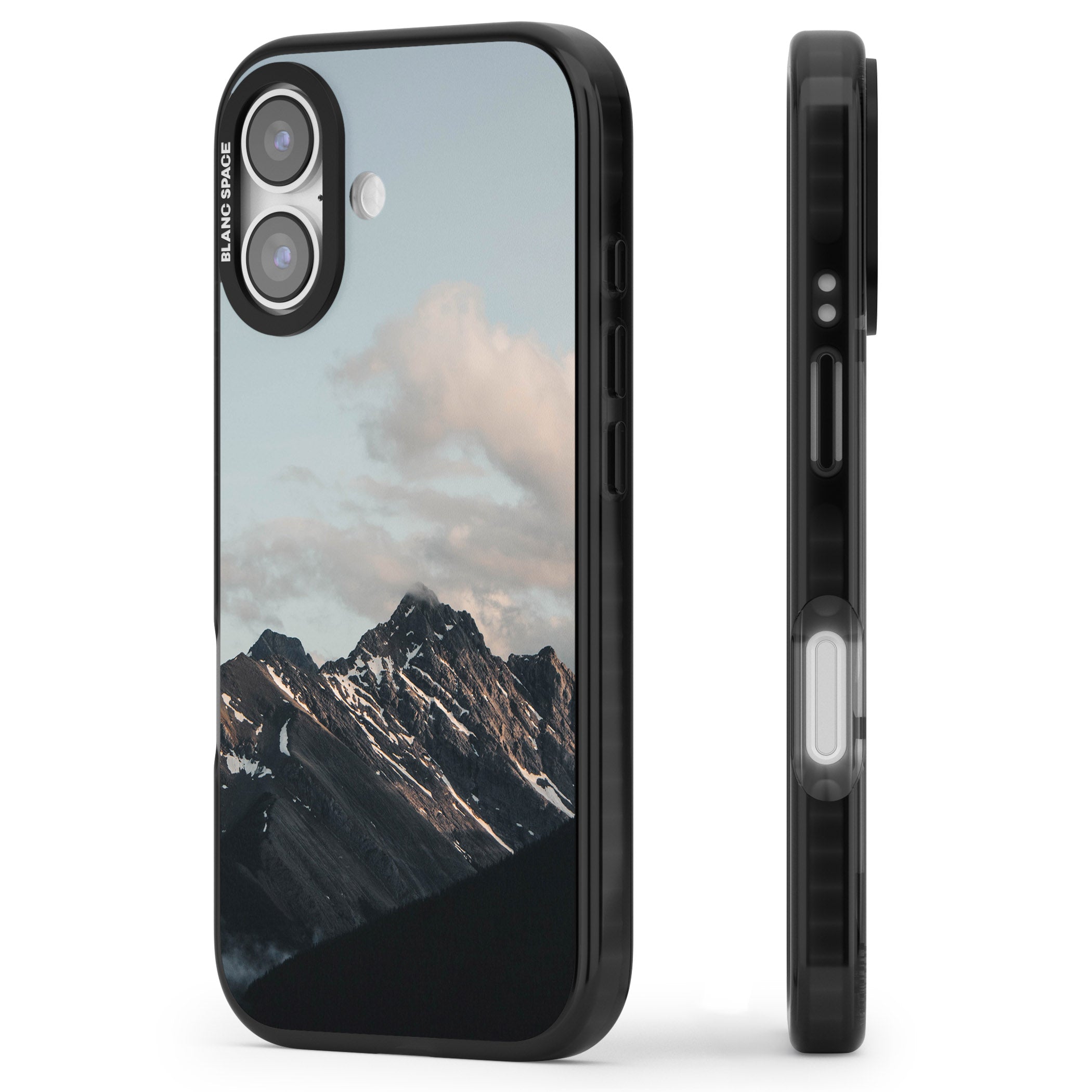 Twilight Mountain iPhone 17 Impact Black Phone Case Side Profile