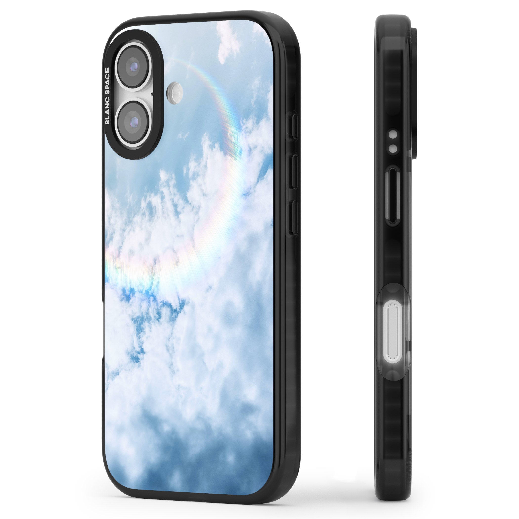 Pastel Rainbow Sky iPhone 17 Impact Black Phone Case Side Profile