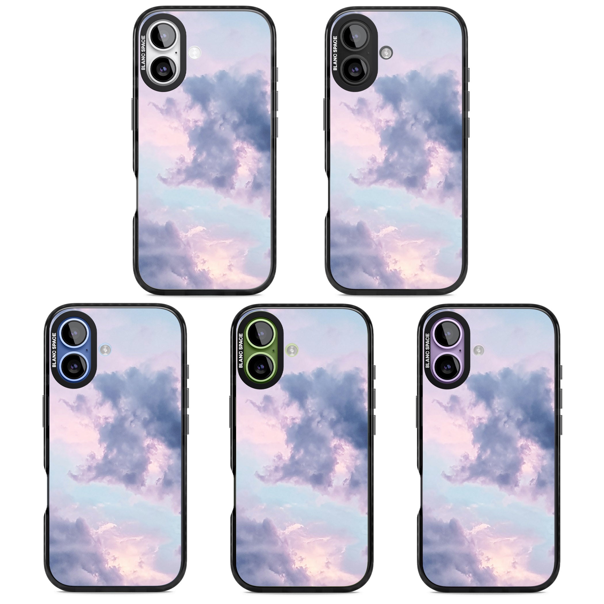 Pastel Sky Clouds iPhone 17 Impact Black Phone Case APT Impact Protection