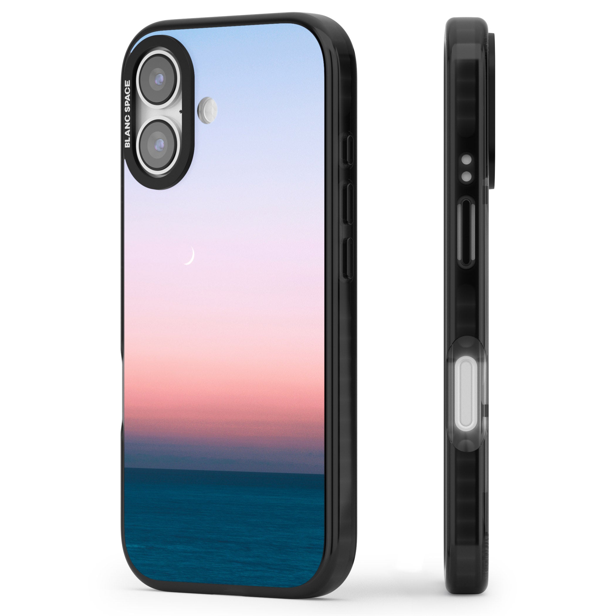 Pastel Ocean Sunset iPhone 17 Impact Black Phone Case Side Profile