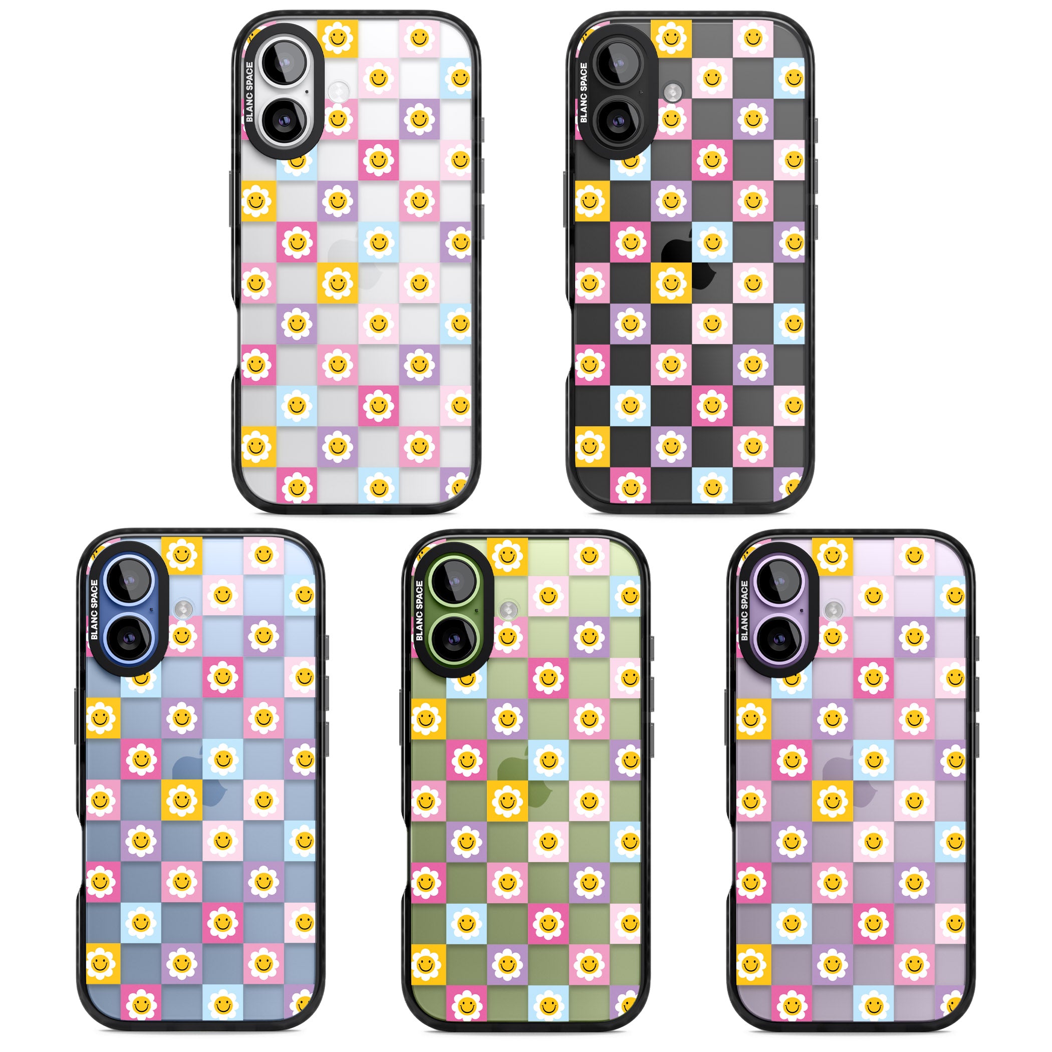 Daisy Squares Pattern iPhone 17 Impact Black Phone Case APT Impact Protection
