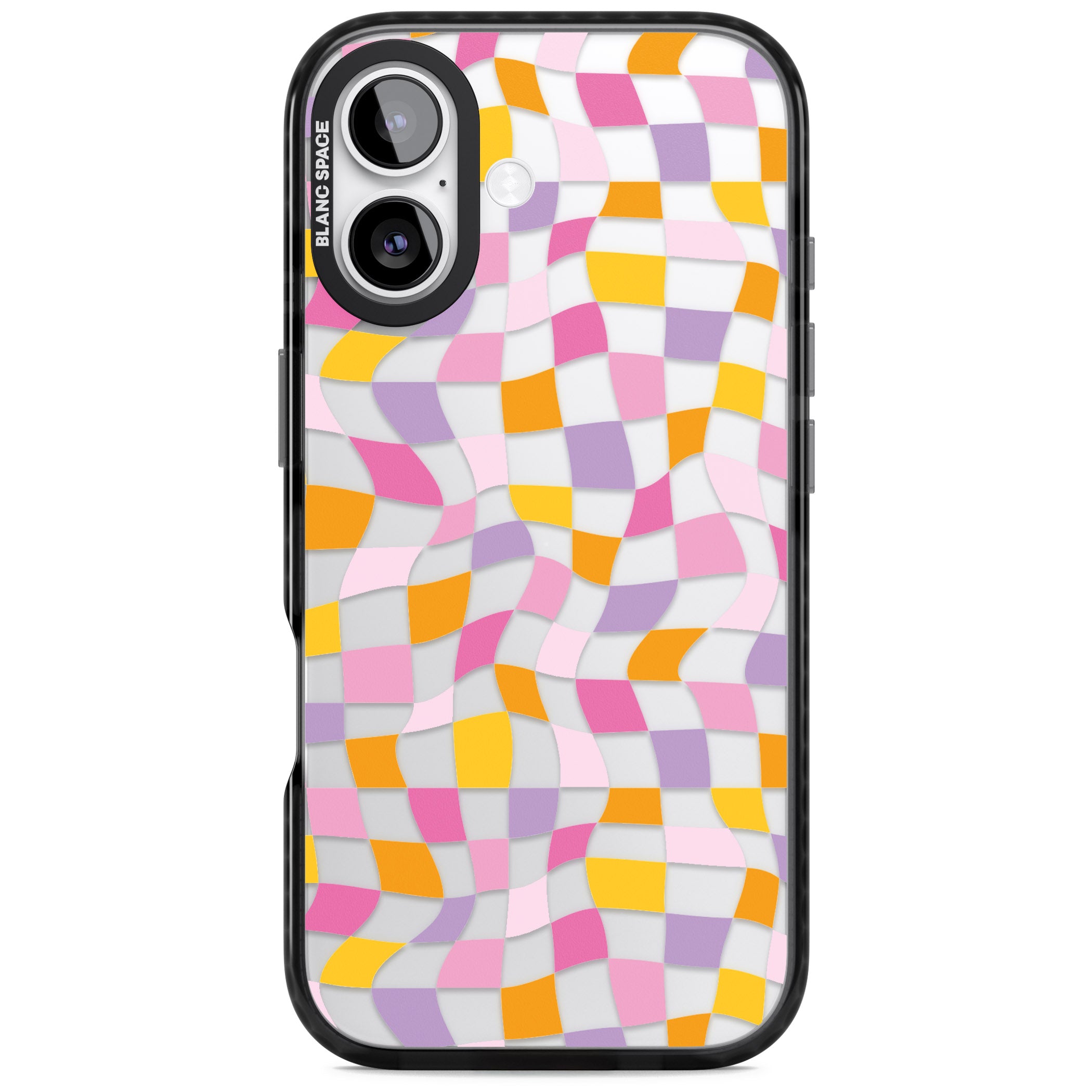 Wonky Squares Pattern iPhone 17 Impact Black Phone Case
