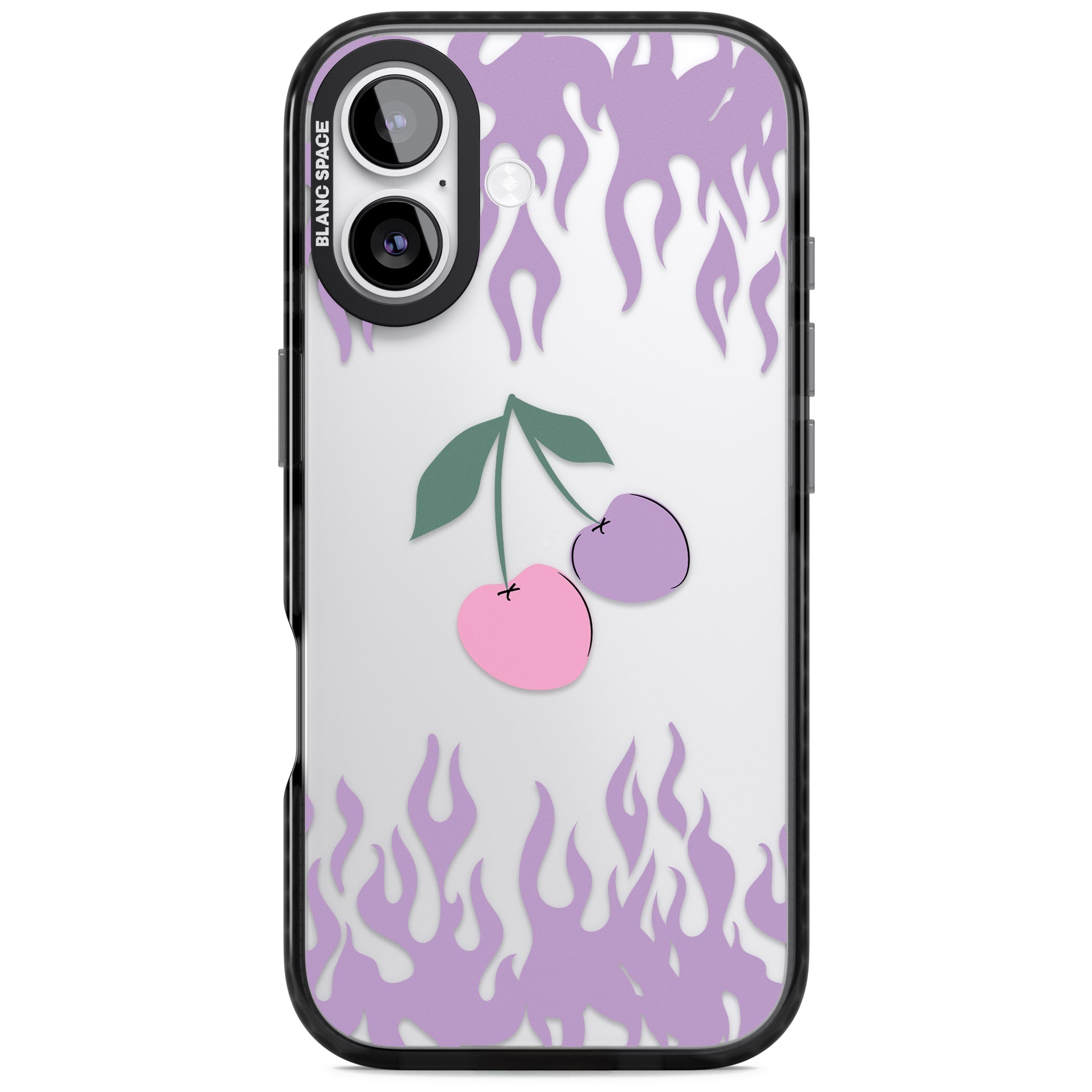 Cherries N' Flames iPhone 17 Impact Black Phone Case