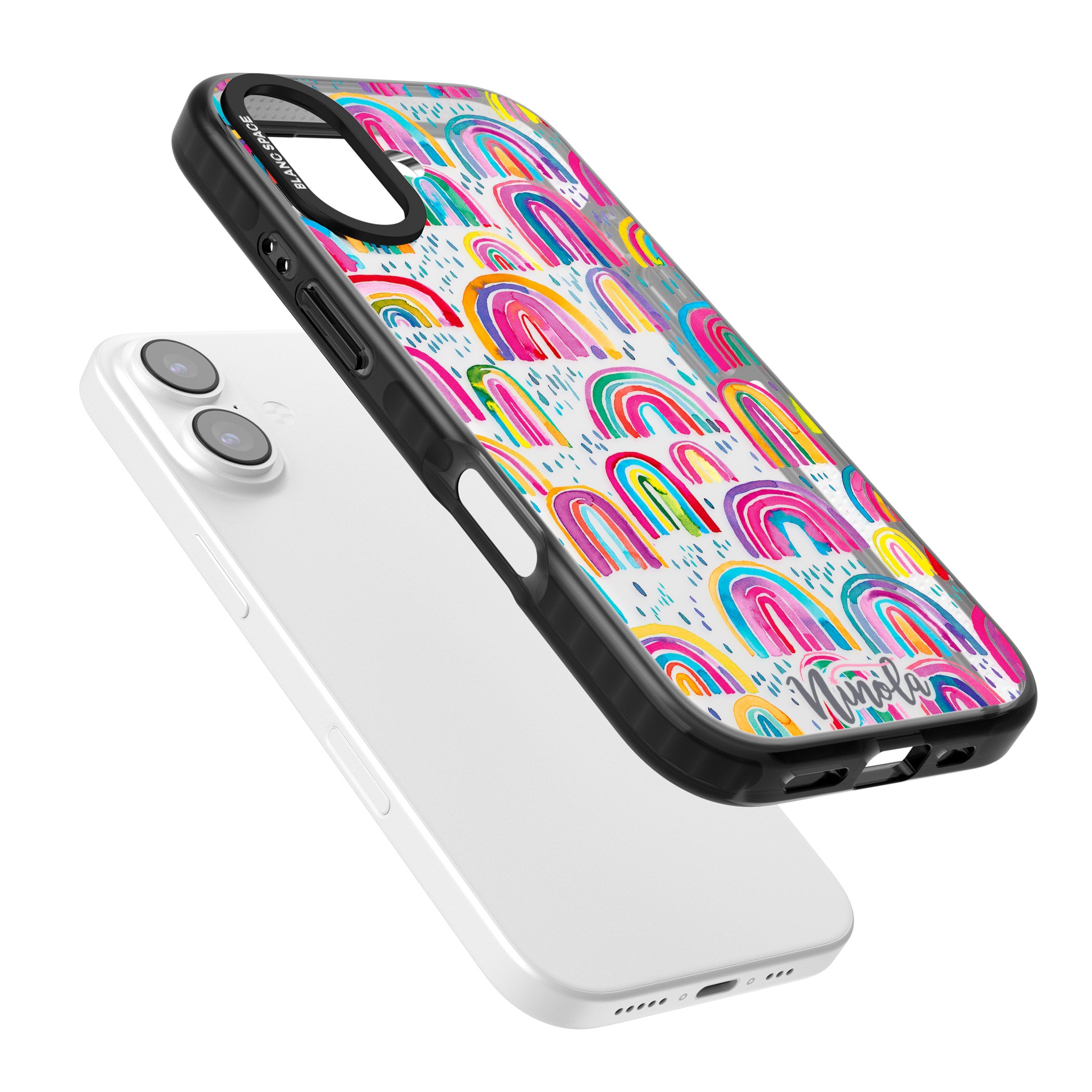 Watercolor Rainbow iPhone 17 Impact Black Phone Case Colours