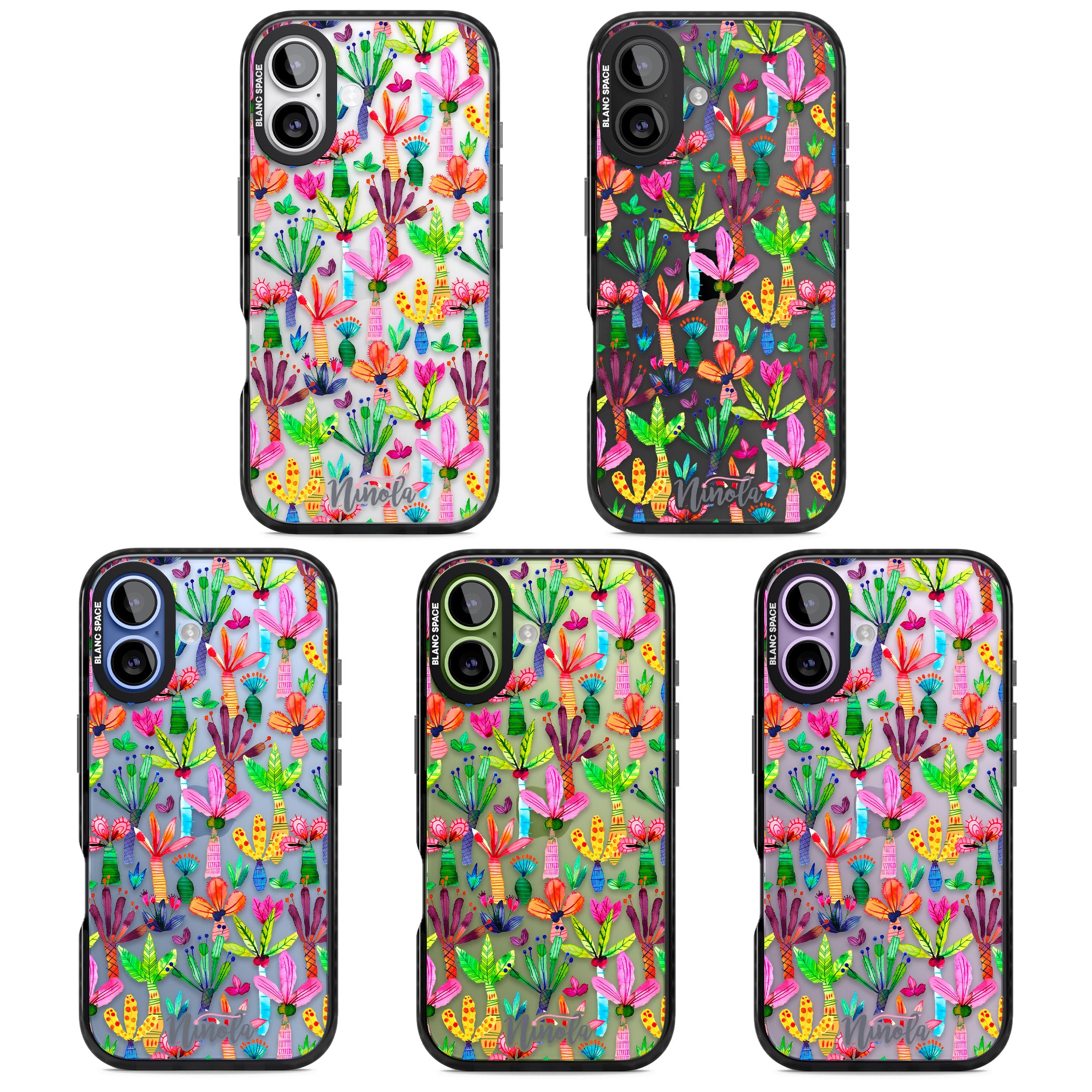 Tropical Botanical iPhone 17 Impact Black Phone Case APT Impact Protection