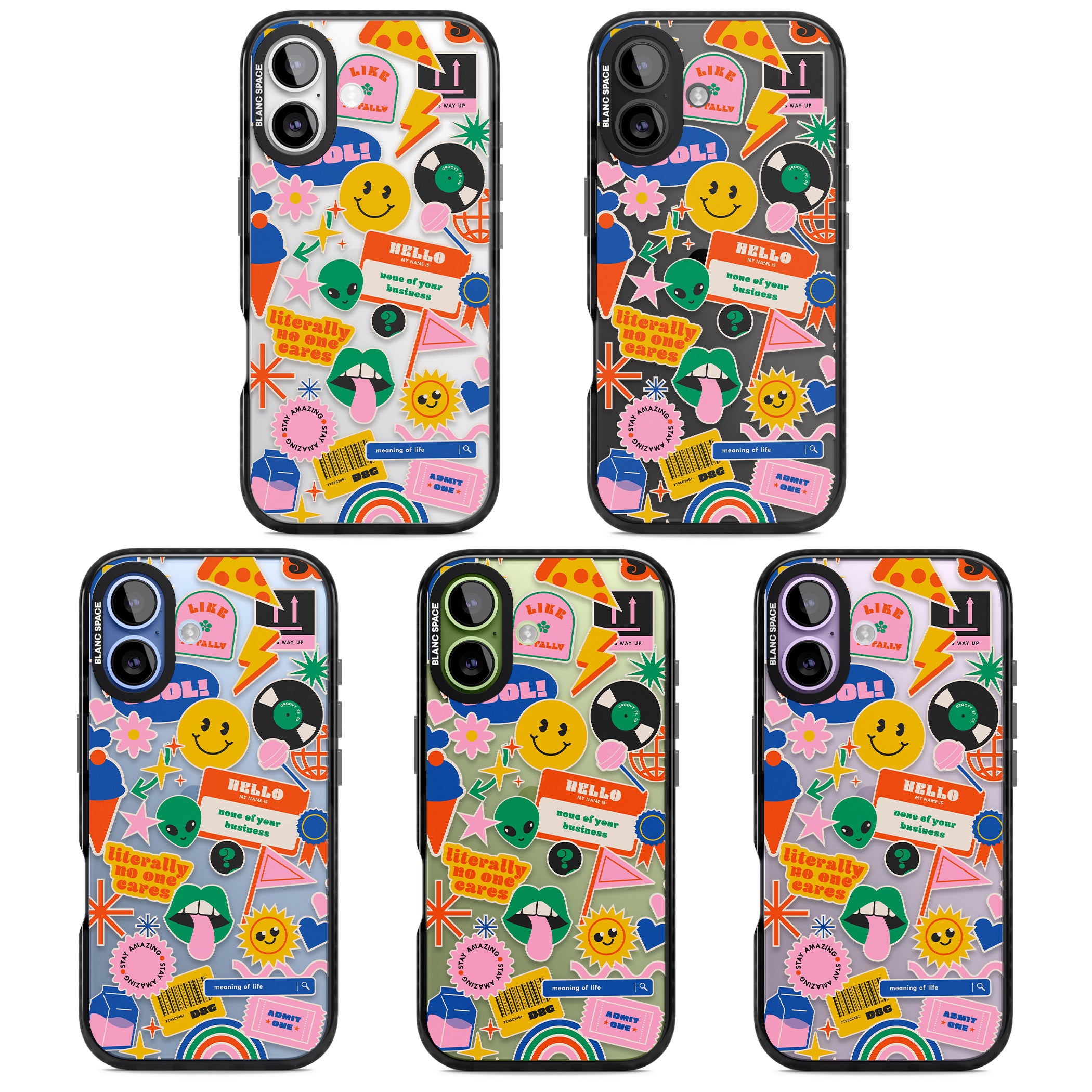 Nostalgic Sticker Vibes iPhone 17 Impact Black Phone Case APT Impact Protection