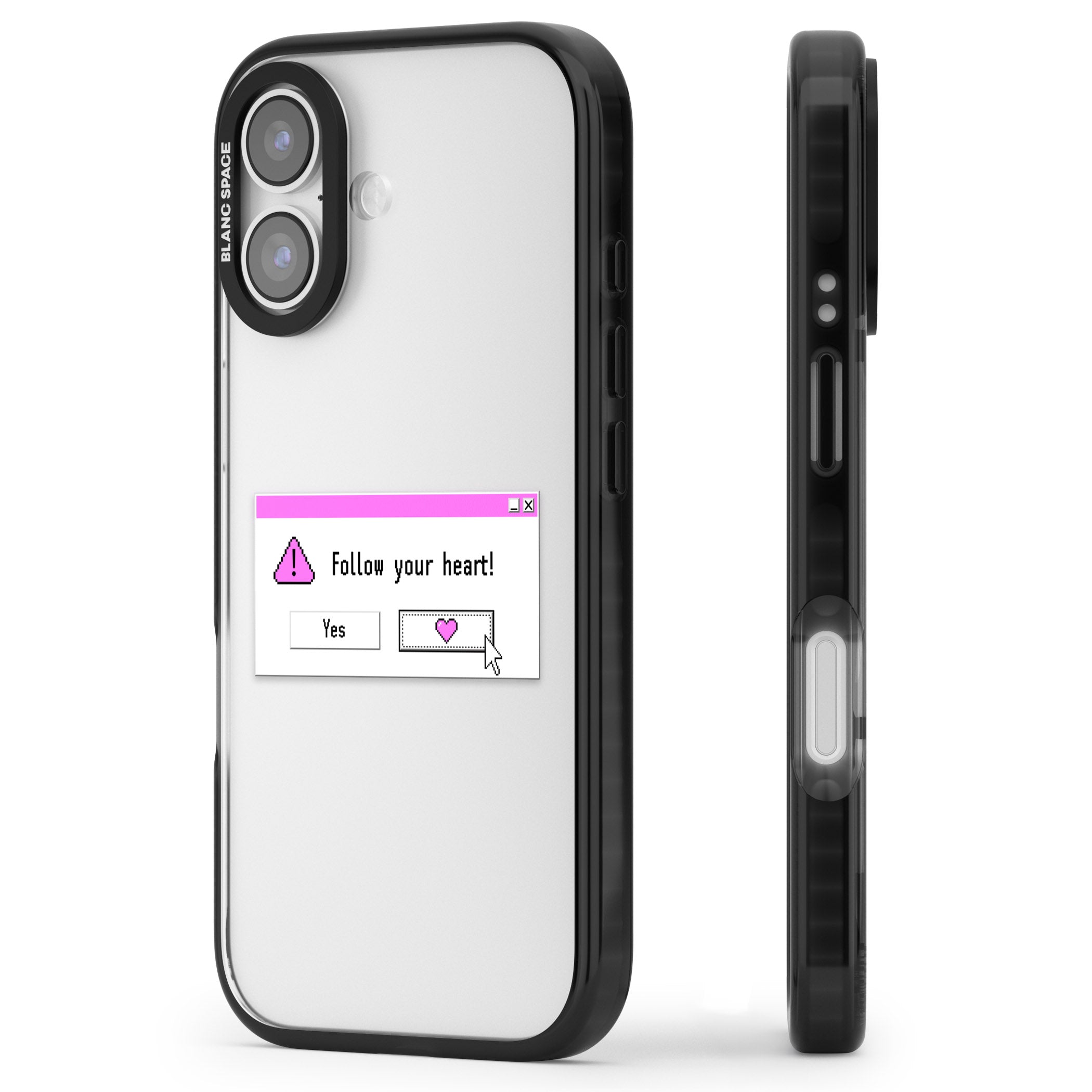 Follow Your Heart.Exe iPhone 17 Impact Black Phone Case Side Profile
