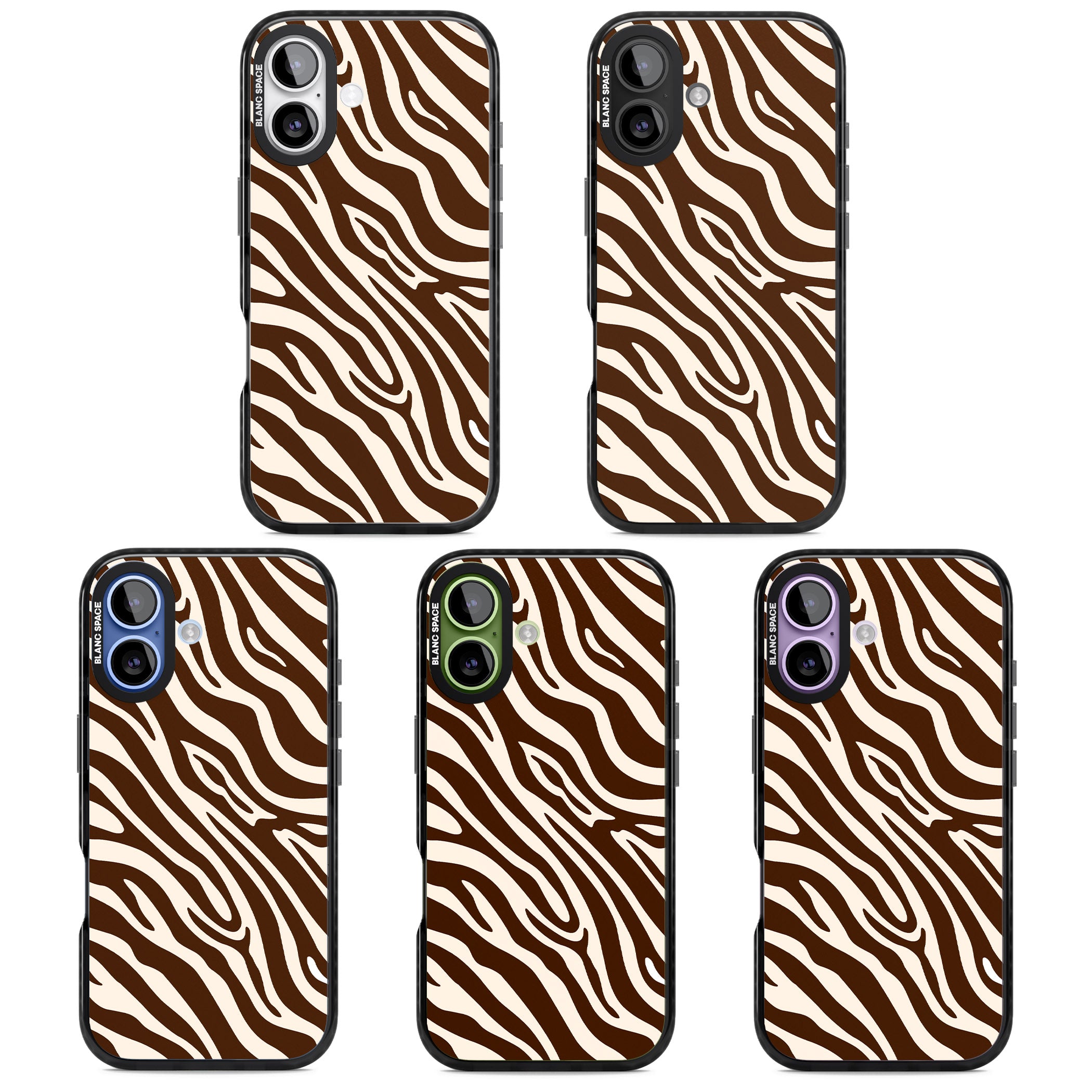Brown & Cream Zebra iPhone 17 Impact Black Phone Case APT Impact Protection