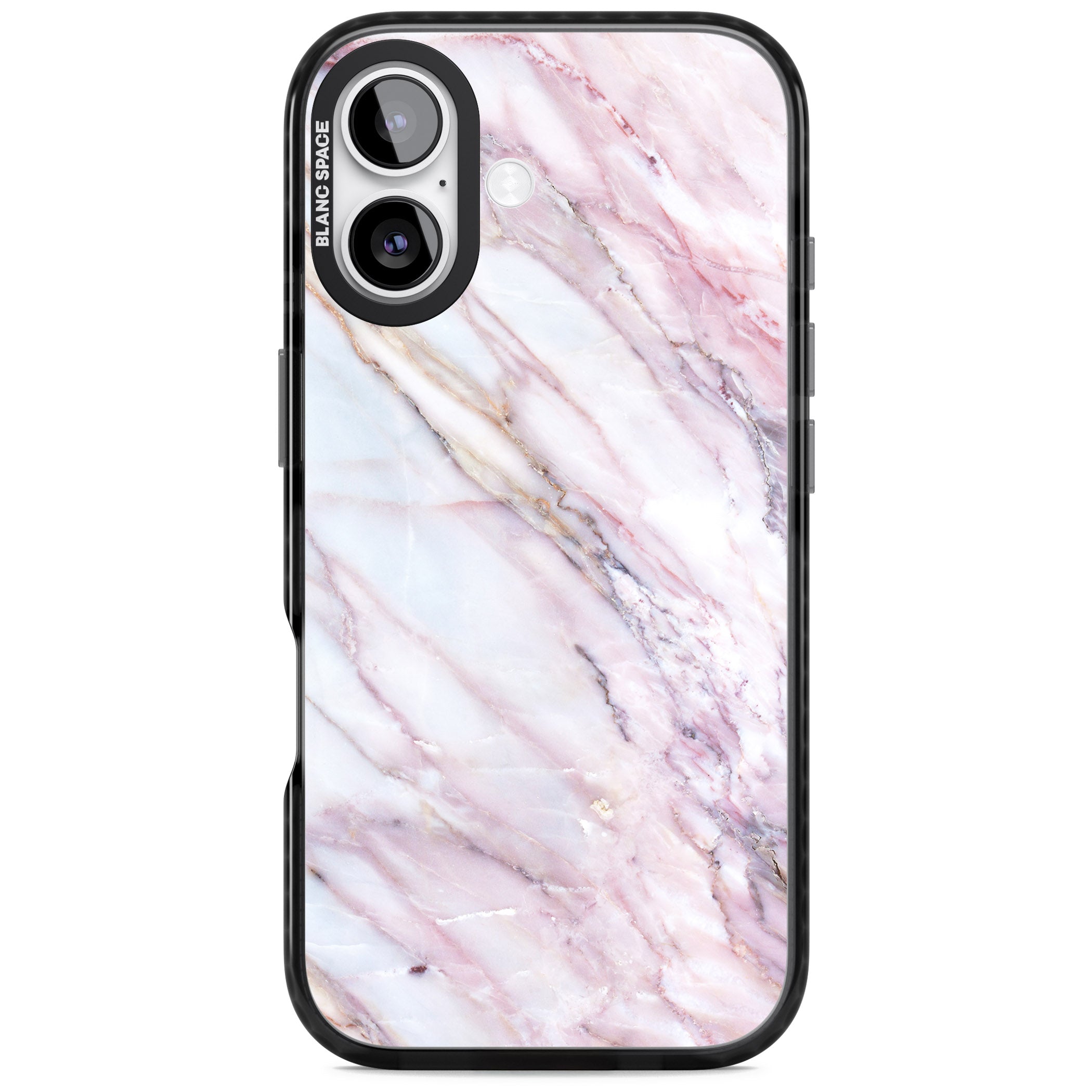 Blush Marble Glow iPhone 17 Impact Black Phone Case