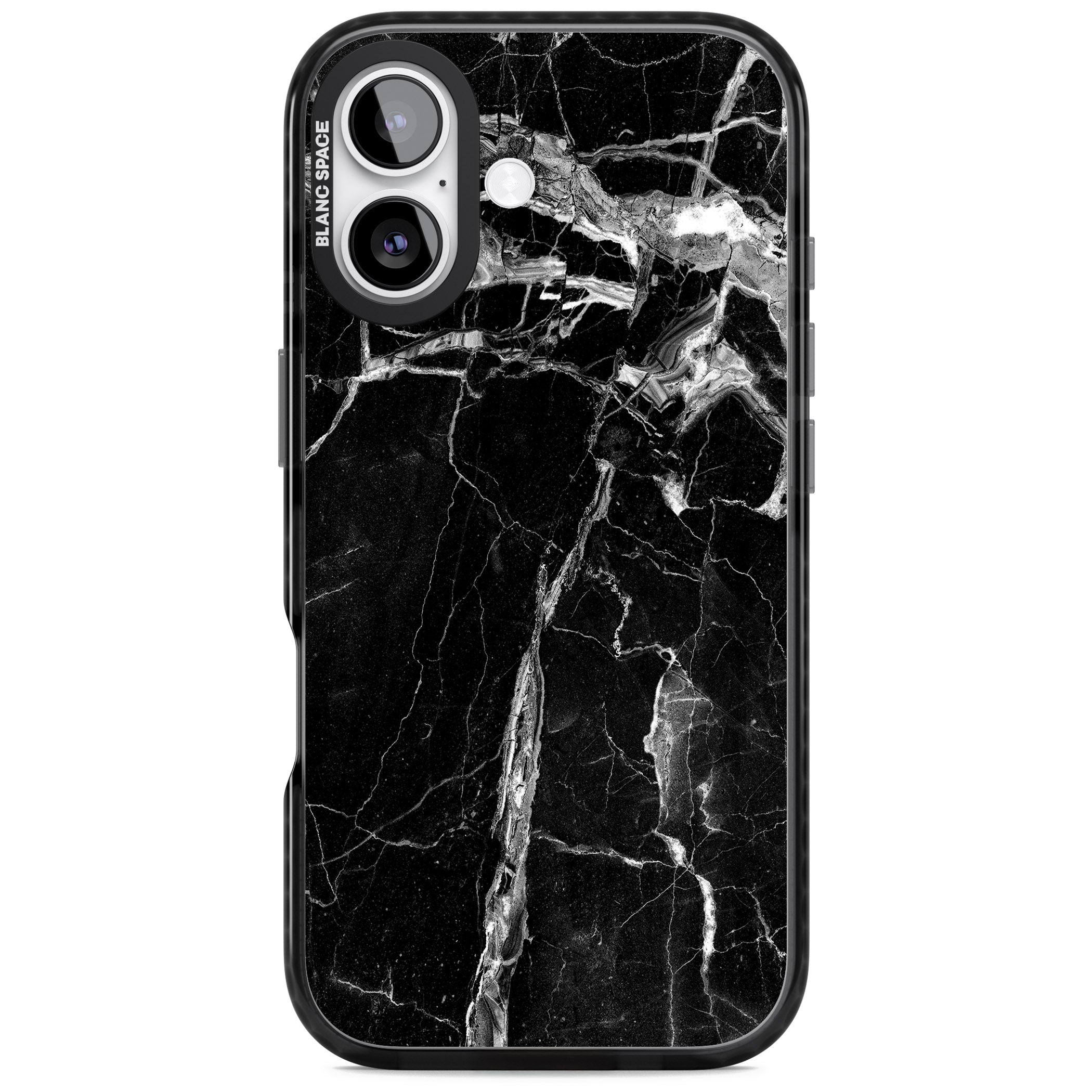 Black Onyx Marble iPhone 17 Impact Black Phone Case
