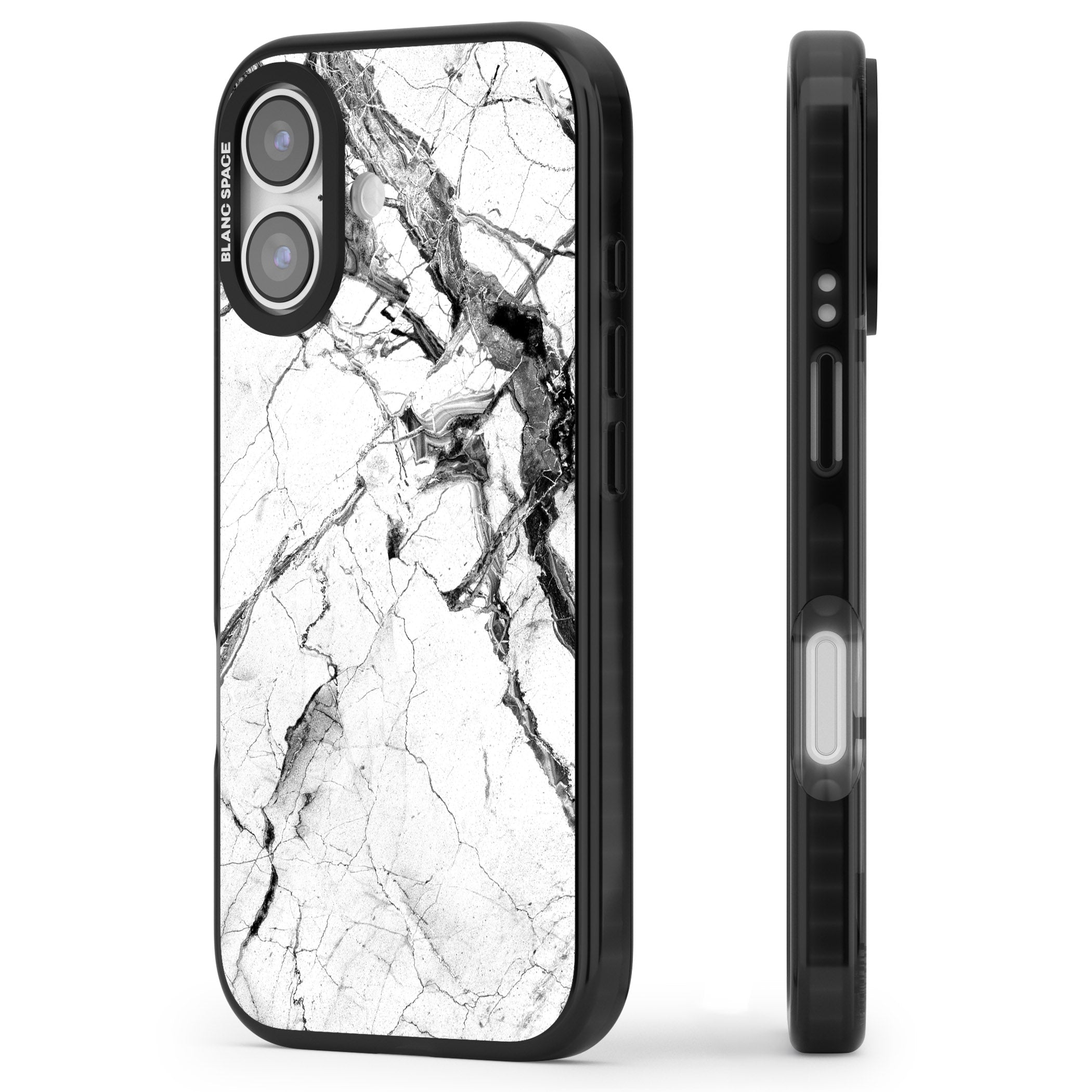 Storm Marble iPhone 17 Impact Black Phone Case Side Profile