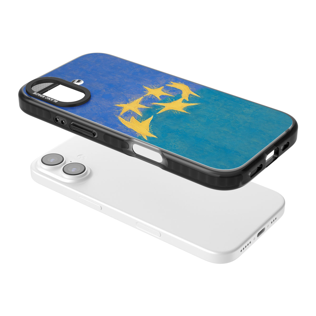 Star Boogie iPhone 16 / iPhone 16 Plus / iPhone 17 Impact Black Phone Case angled