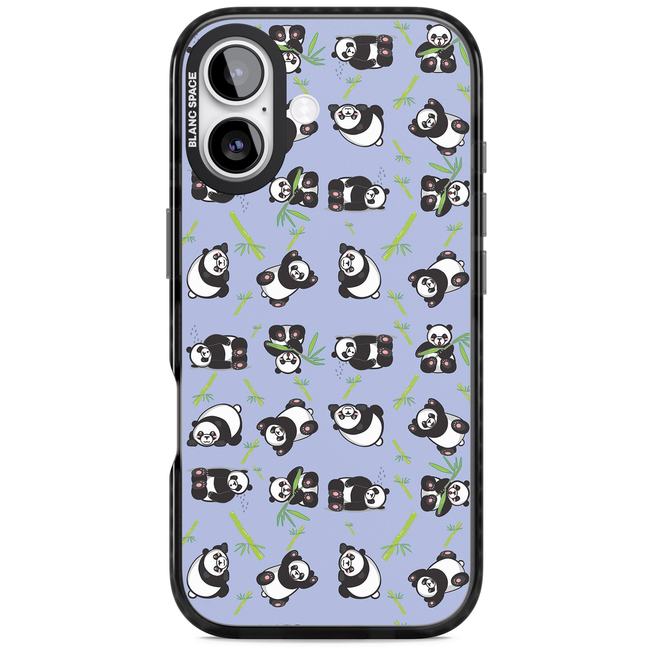 Panda Pattern iPhone 17 Impact Black Phone Case