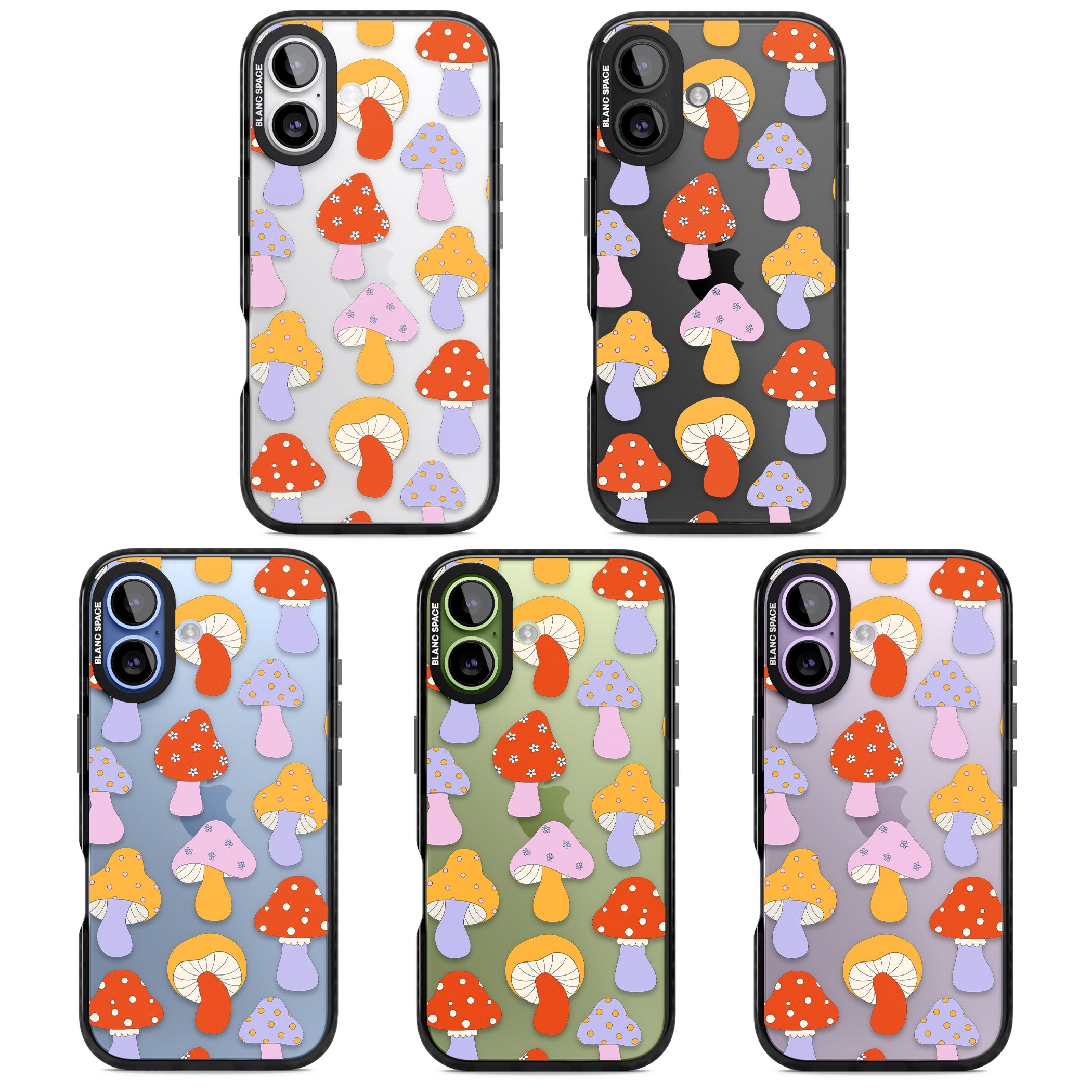 Happy Shrooms iPhone 17 Impact Black Phone Case APT Impact Protection