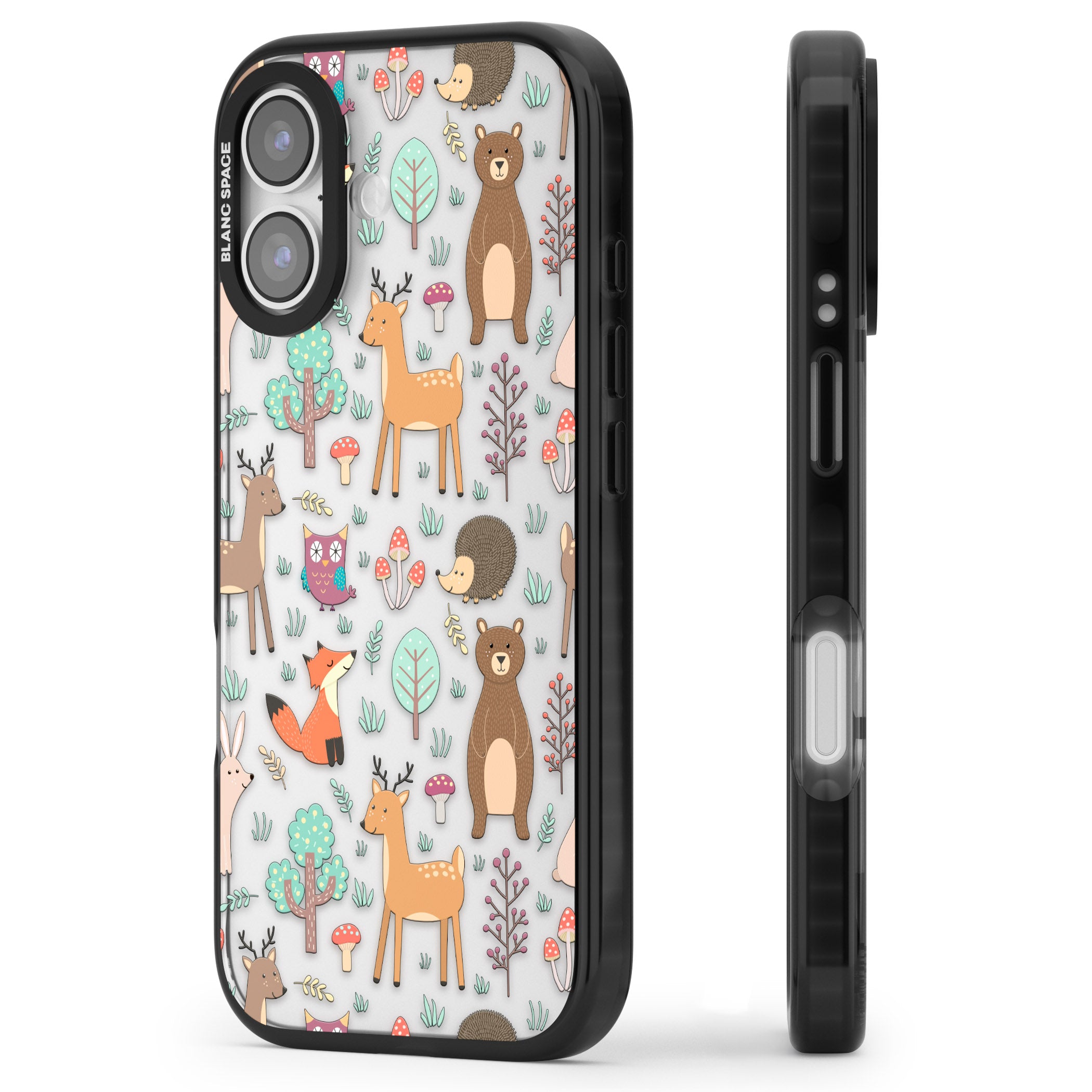 Wildlife Pattern iPhone 17 Impact Black Phone Case Side Profile