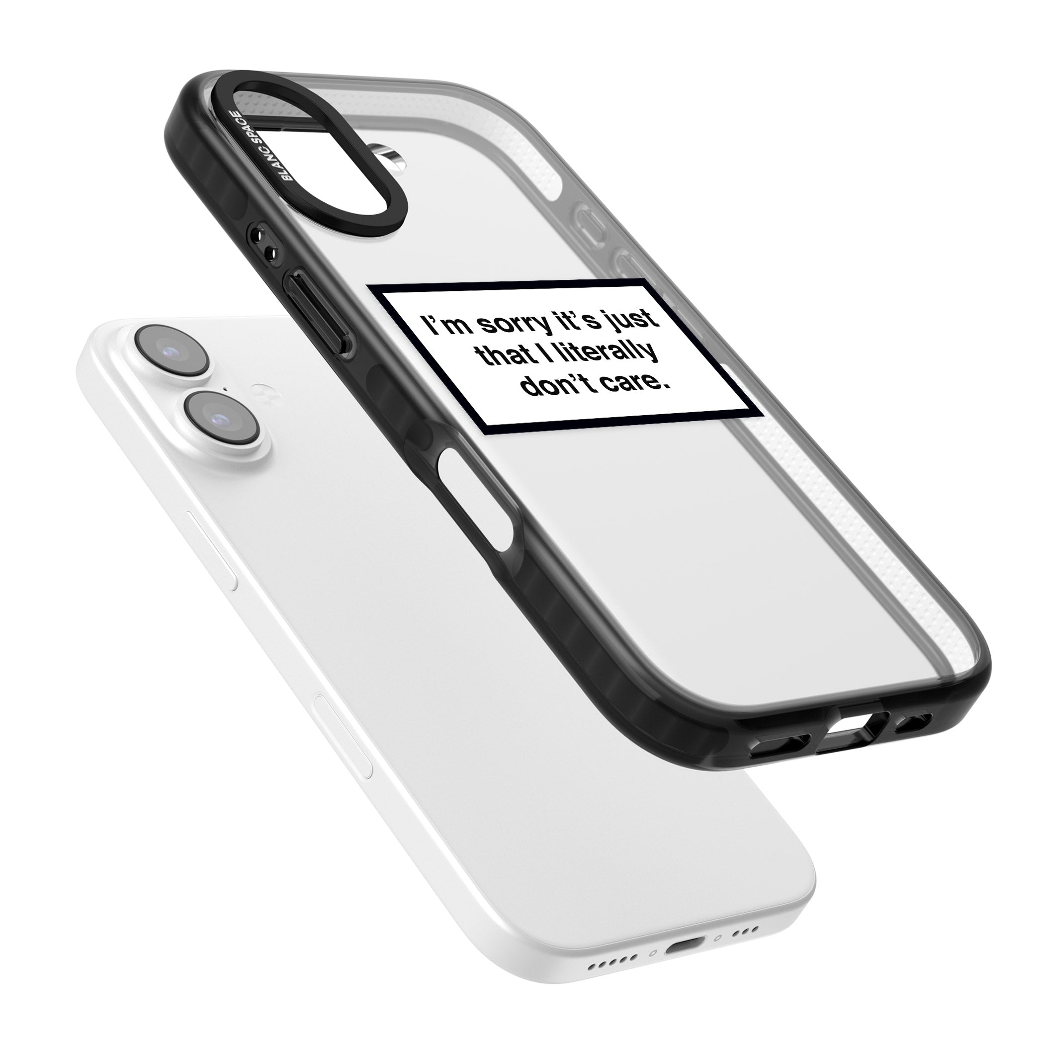 Literally Don'T Care iPhone 17 Impact Black Phone Case Colours