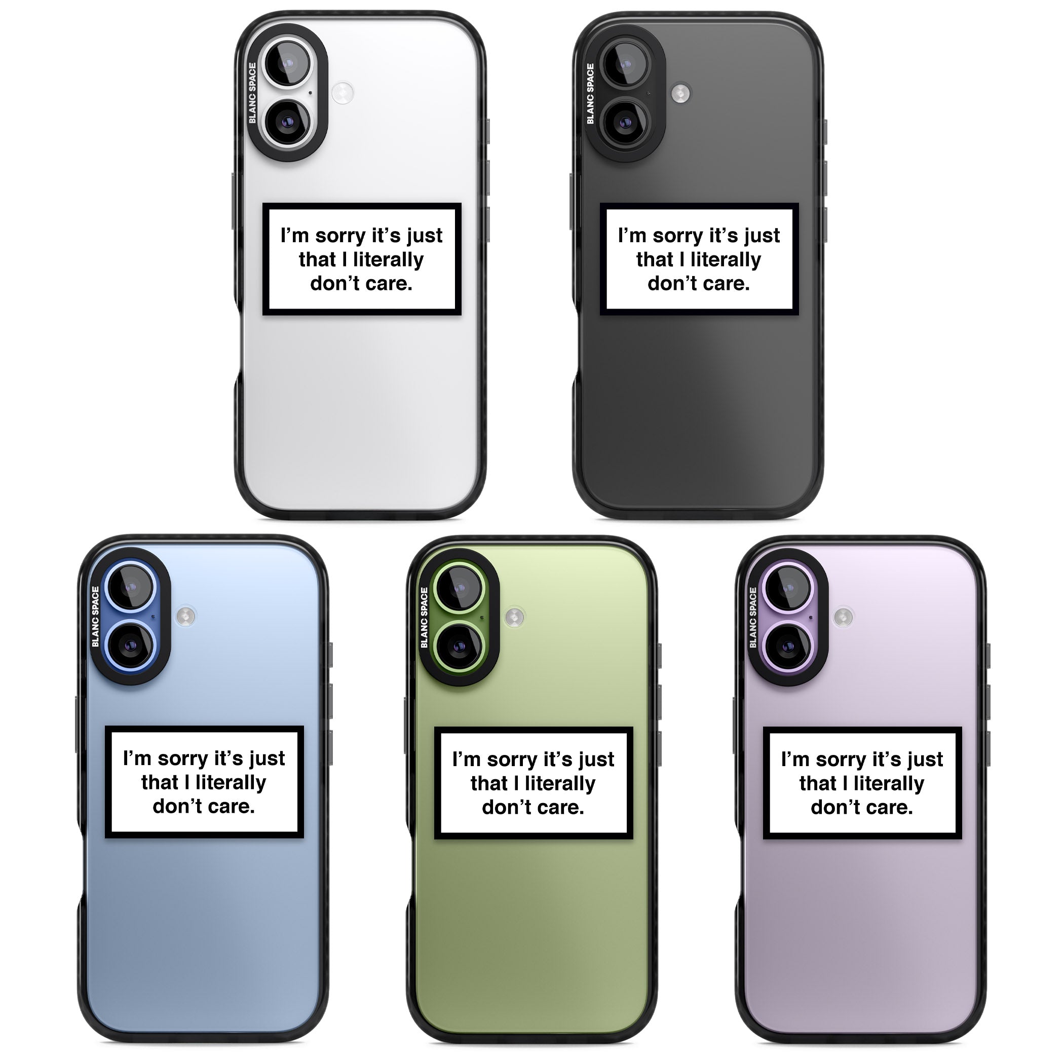 Literally Don'T Care iPhone 17 Impact Black Phone Case APT Impact Protection