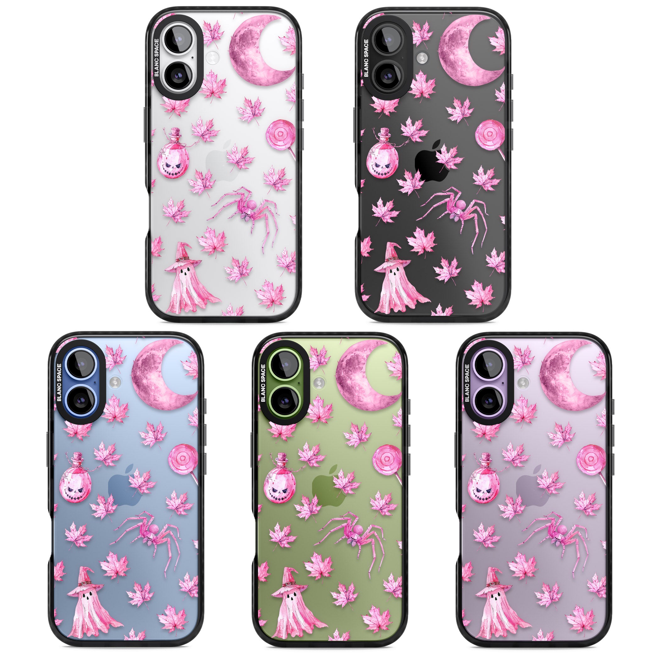 Pink Moon Maple iPhone 17 Impact Black Phone Case APT Impact Protection