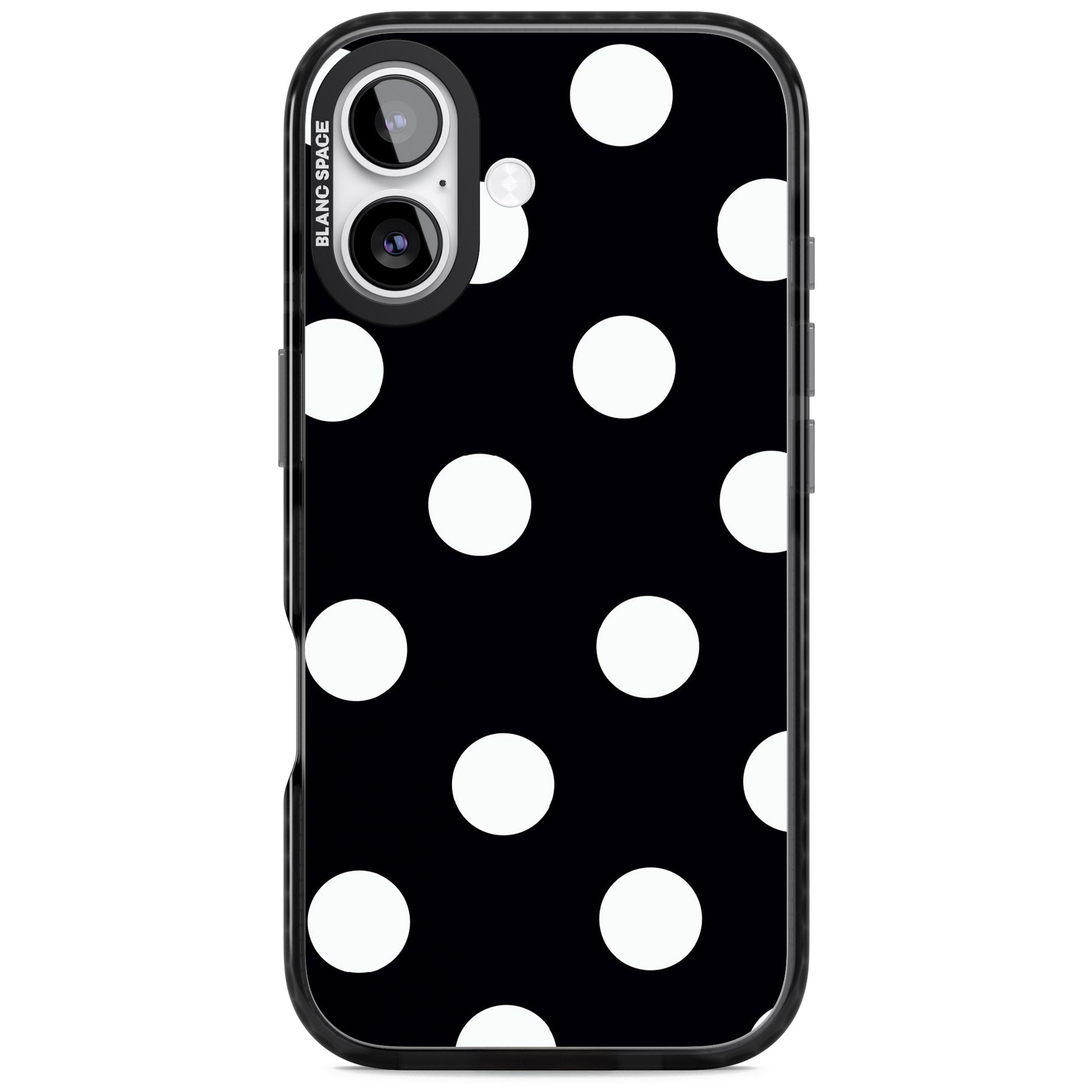 Chic Black Polka Dot iPhone 17 Impact Black Phone Case