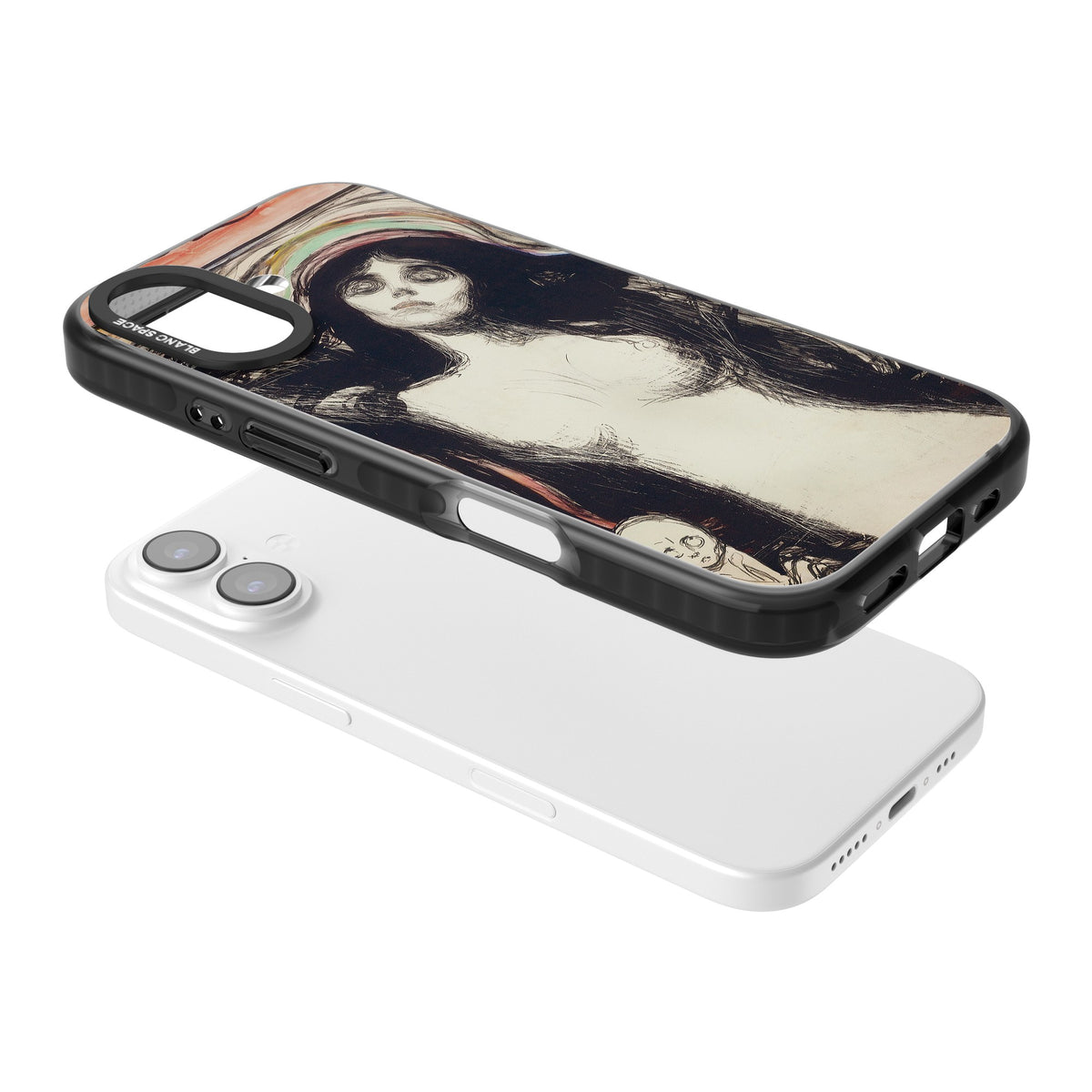 Madonna iPhone 16 / iPhone 16 Plus / iPhone 17 Impact Black Phone Case angled
