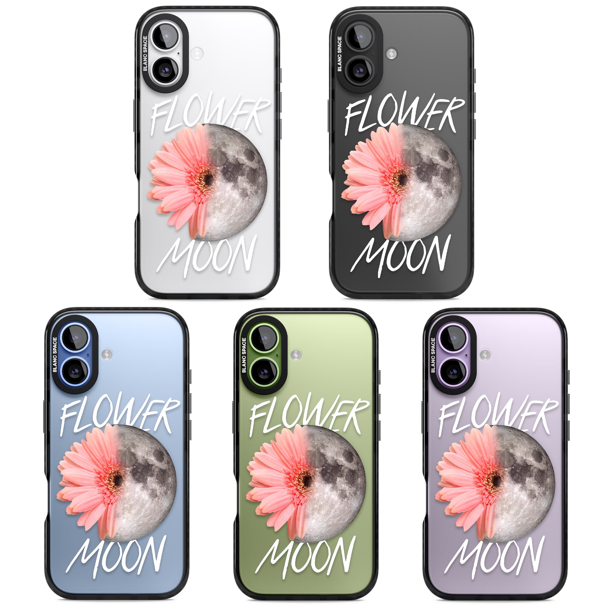 Flower Moon iPhone 17 Impact Black Phone Case APT Impact Protection