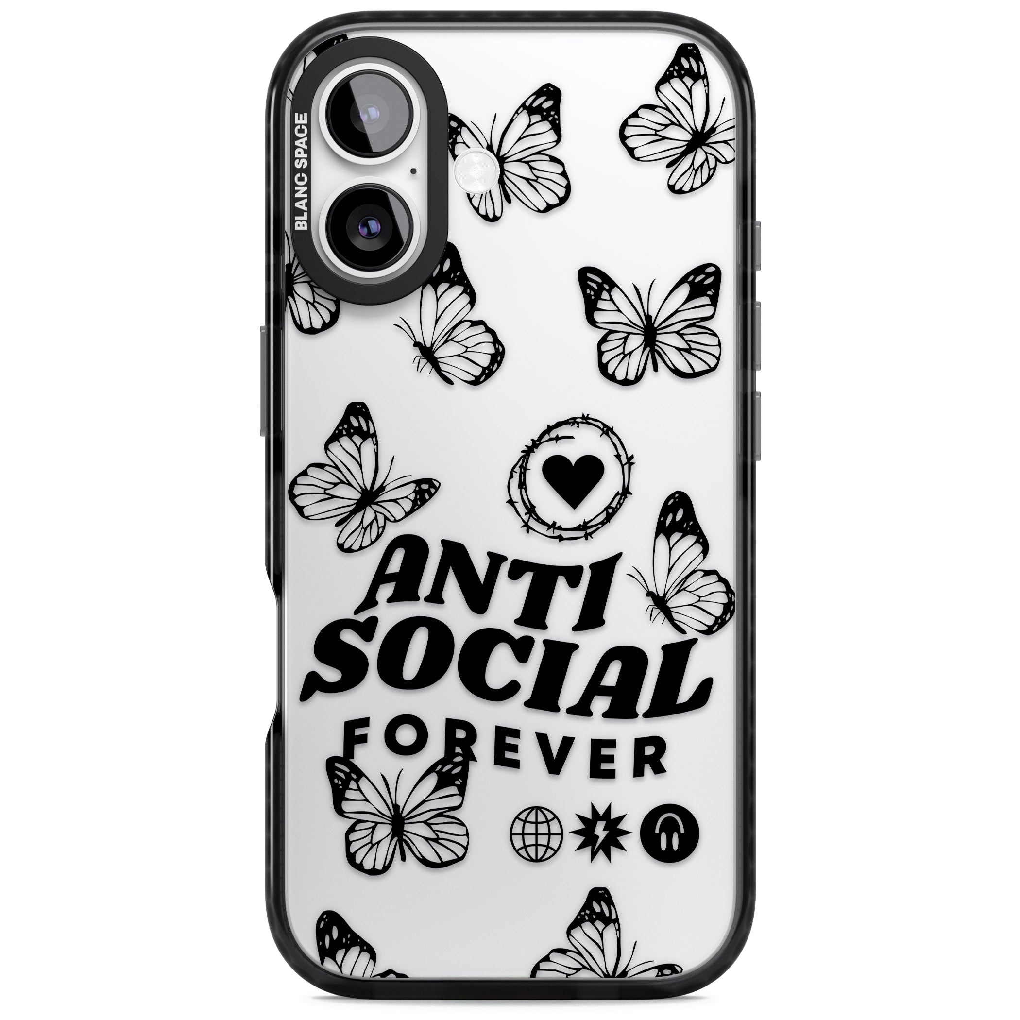 Anti Social Forever iPhone 17 Impact Black Phone Case