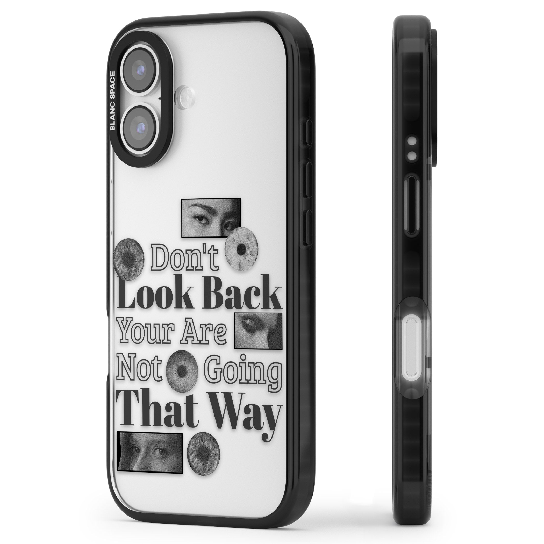 Dont Look Back iPhone 17 Impact Black Phone Case Side Profile