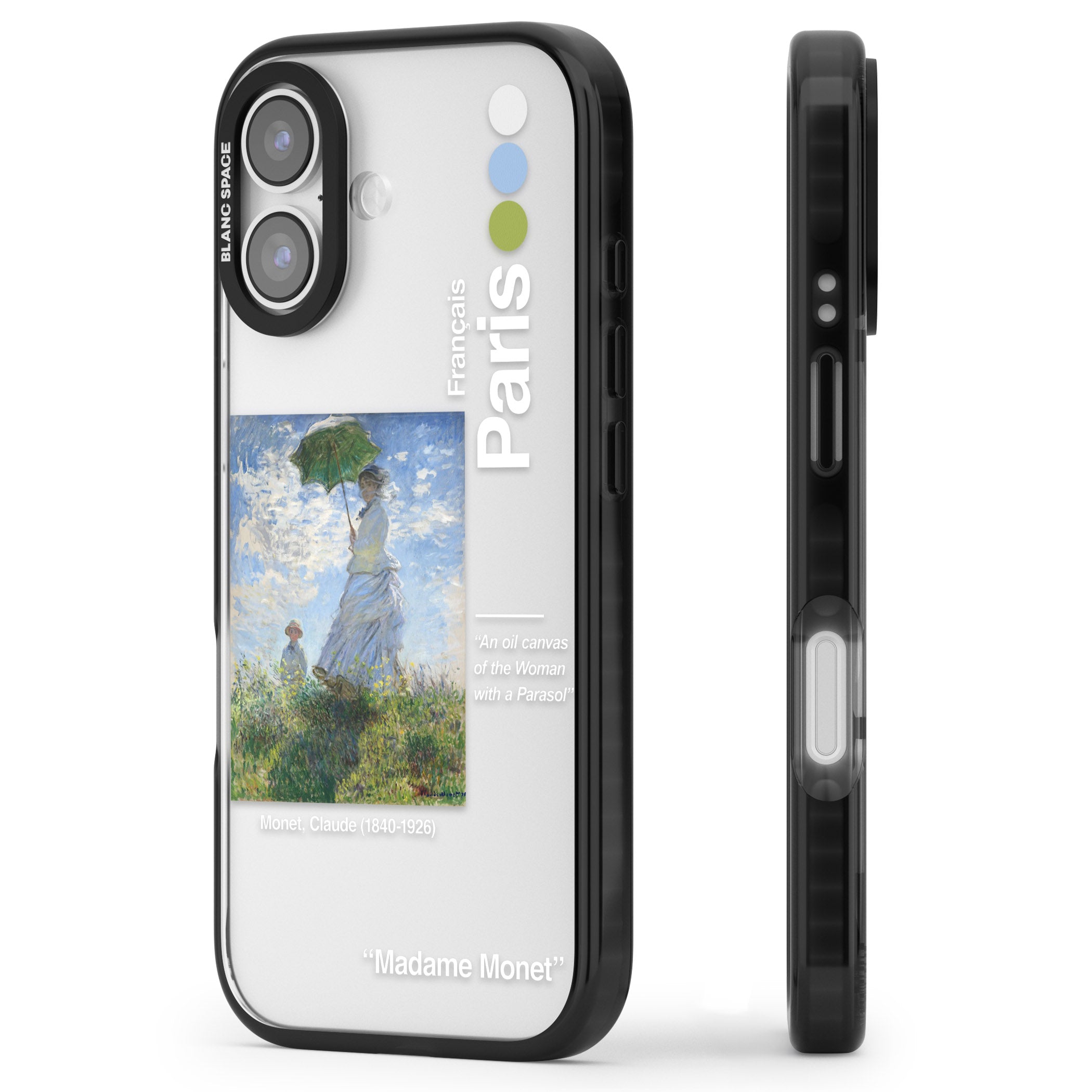 Madame Monet And Her Son iPhone 17 Impact Black Phone Case Side Profile