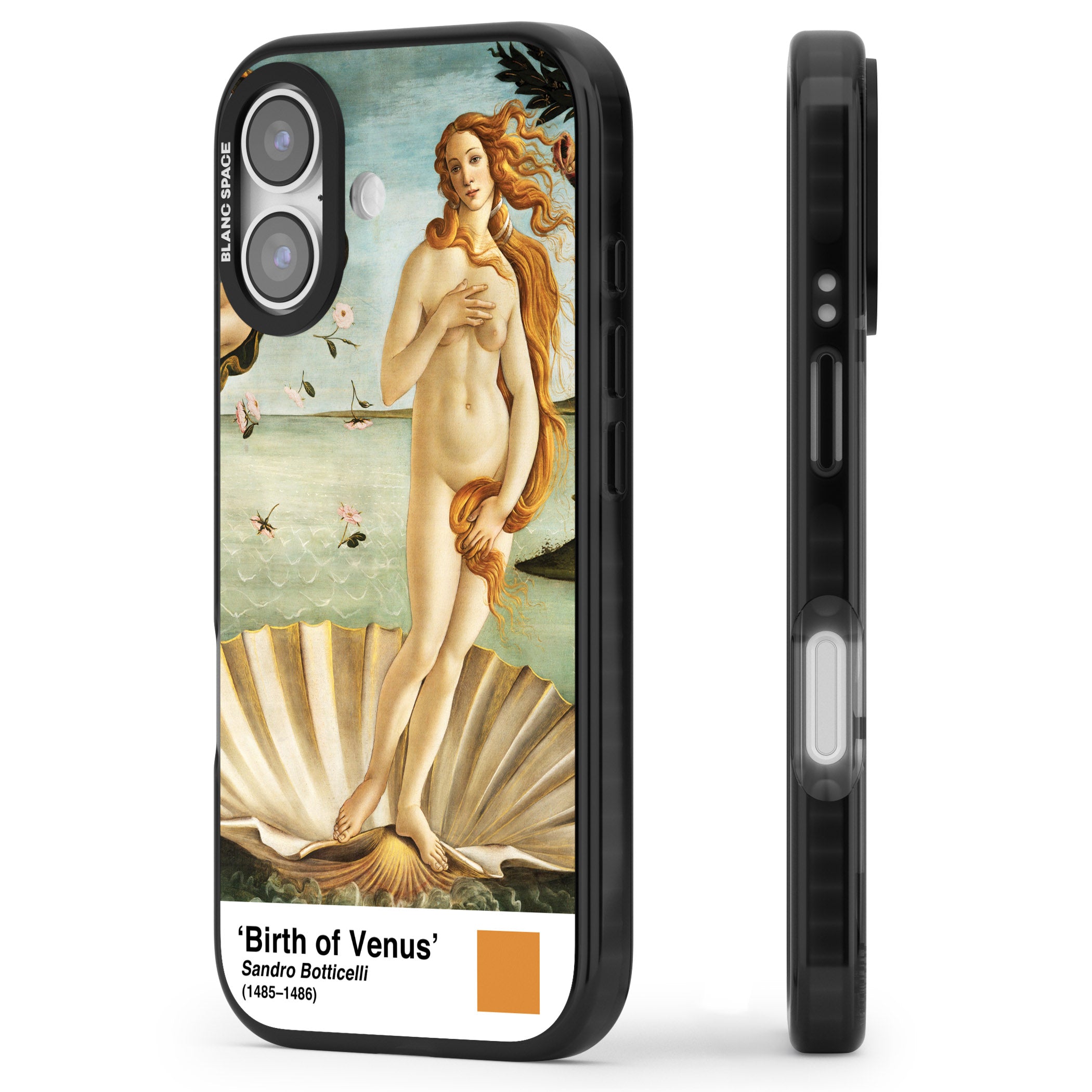 The Birth Of Venus iPhone 17 Impact Black Phone Case Side Profile