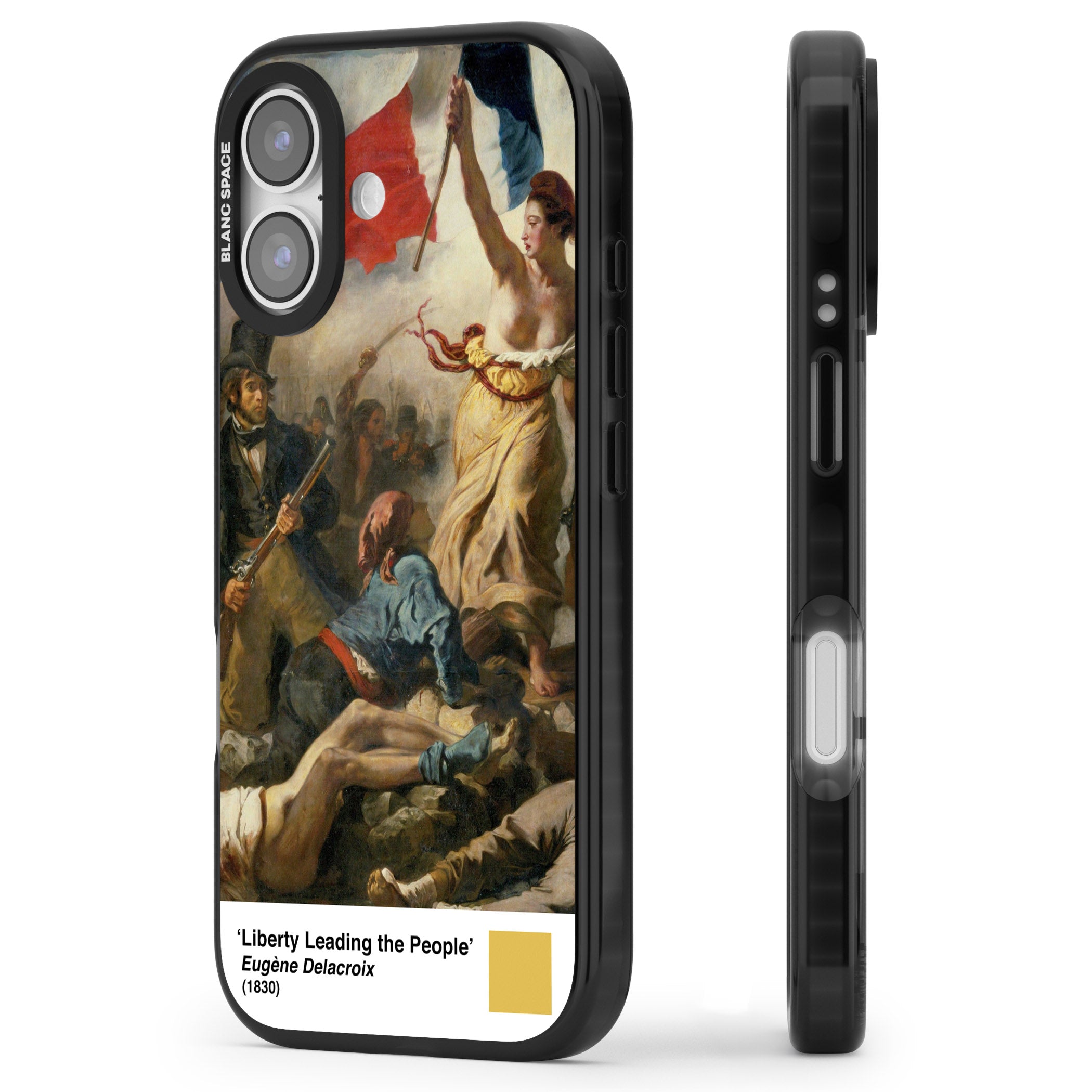 Liberty Leading The People iPhone 17 Impact Black Phone Case Side Profile