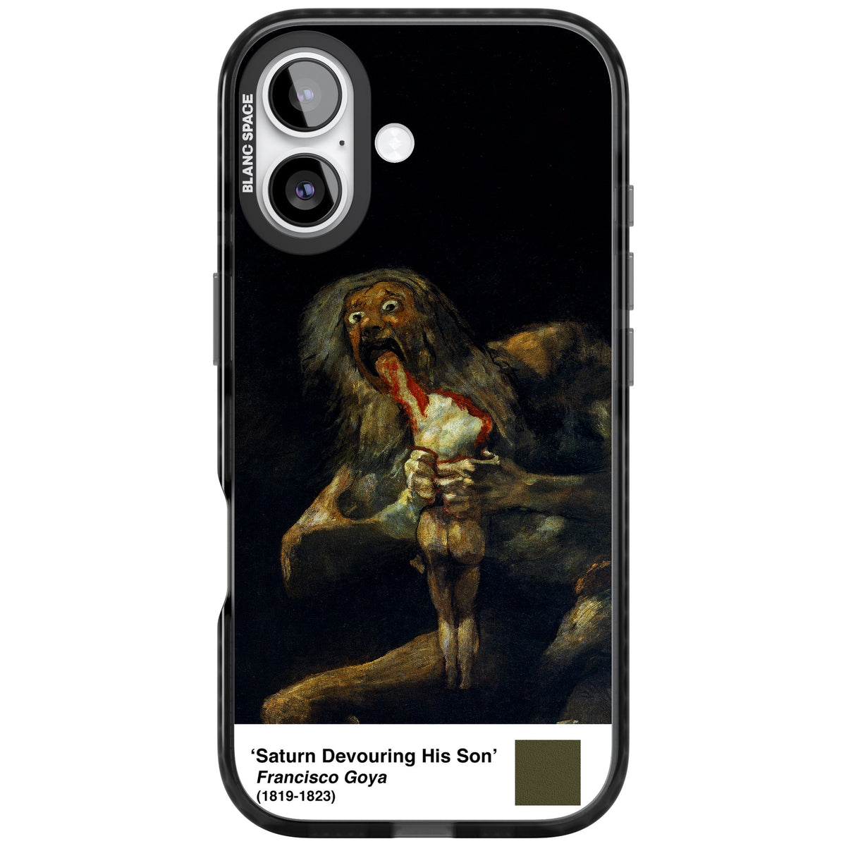 Saturn Devouring His Son iPhone 16 / iPhone 16 Plus / iPhone 17 Impact Black Phone Case front