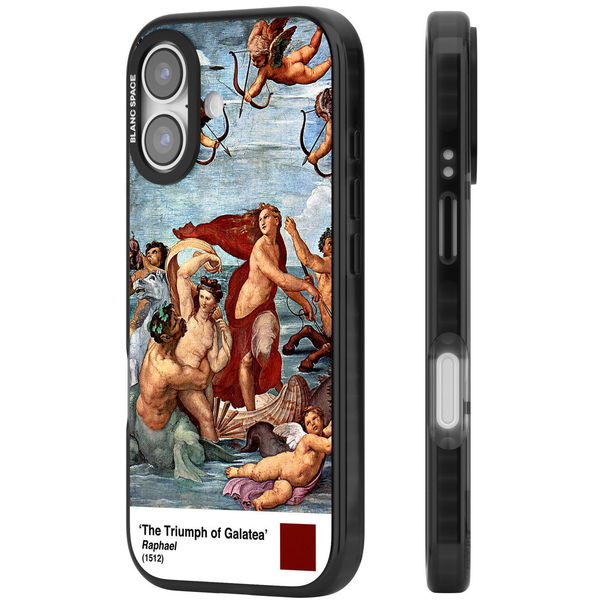 The Triumph Of Galatea iPhone 16 / iPhone 16 Plus / iPhone 17 Impact Black Phone Case side