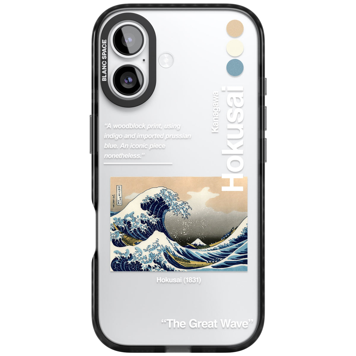 The Great Wave iPhone 16 / iPhone 16 Plus / iPhone 17 Impact Black Phone Case front
